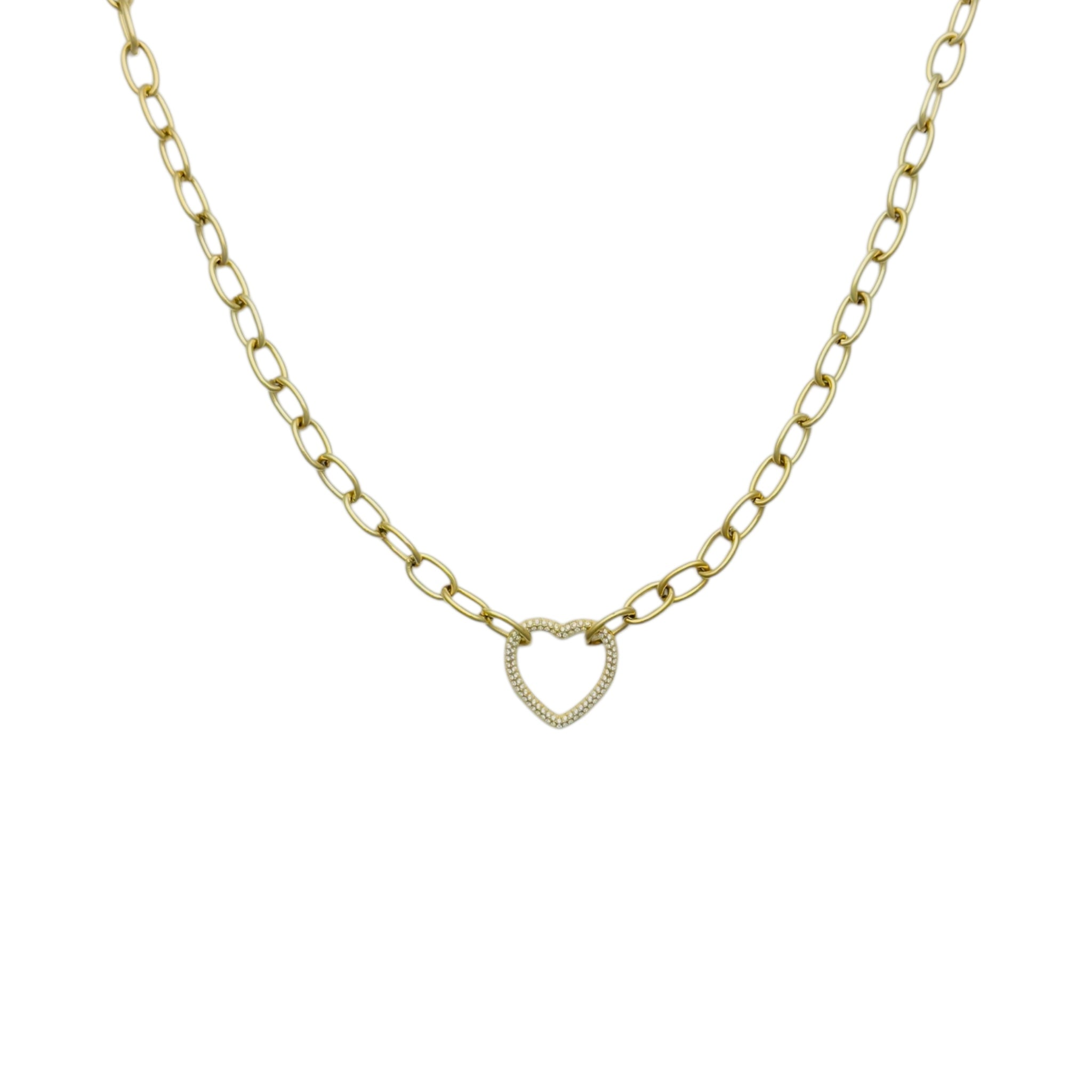 Strass heart ketting