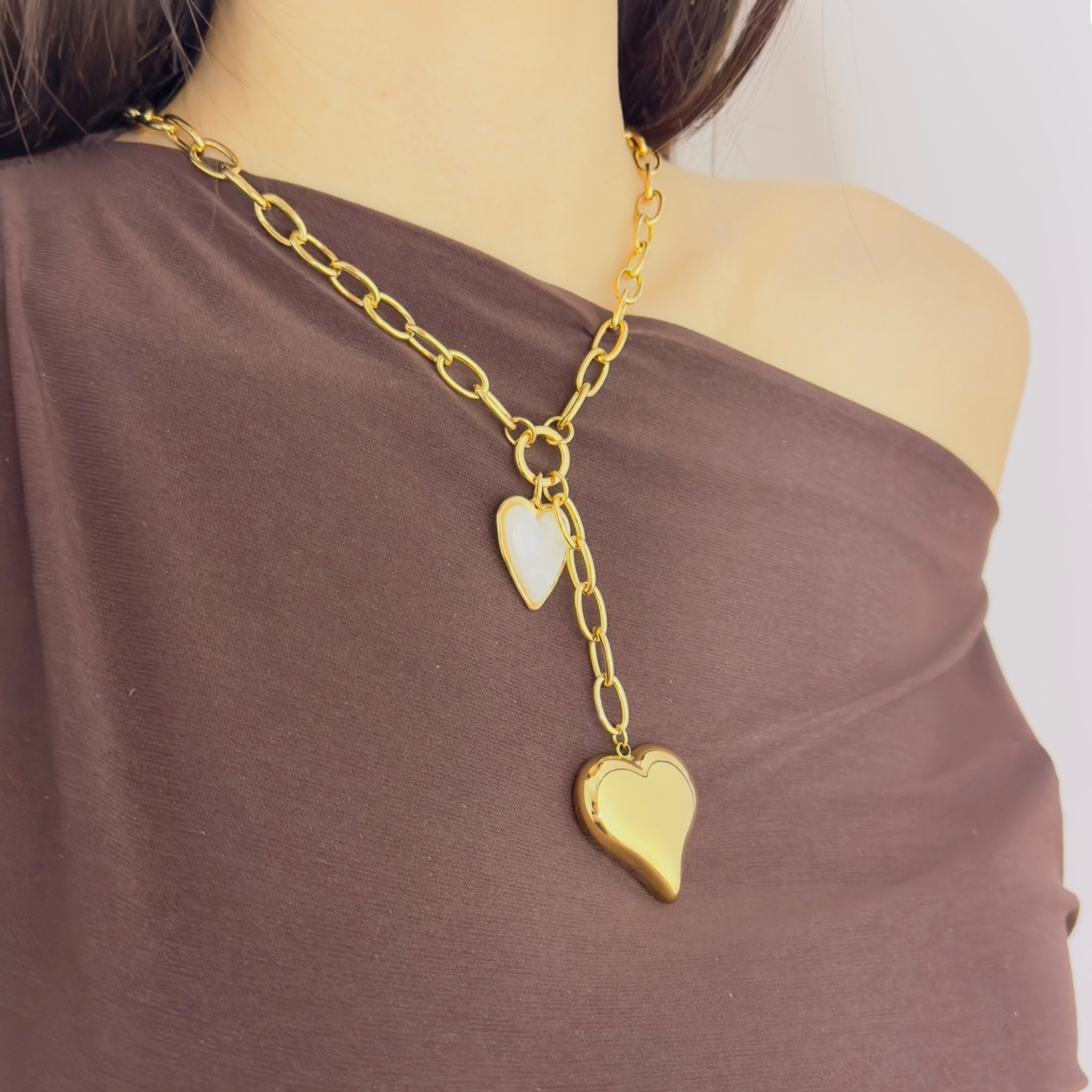 Hanging parel love Y ketting