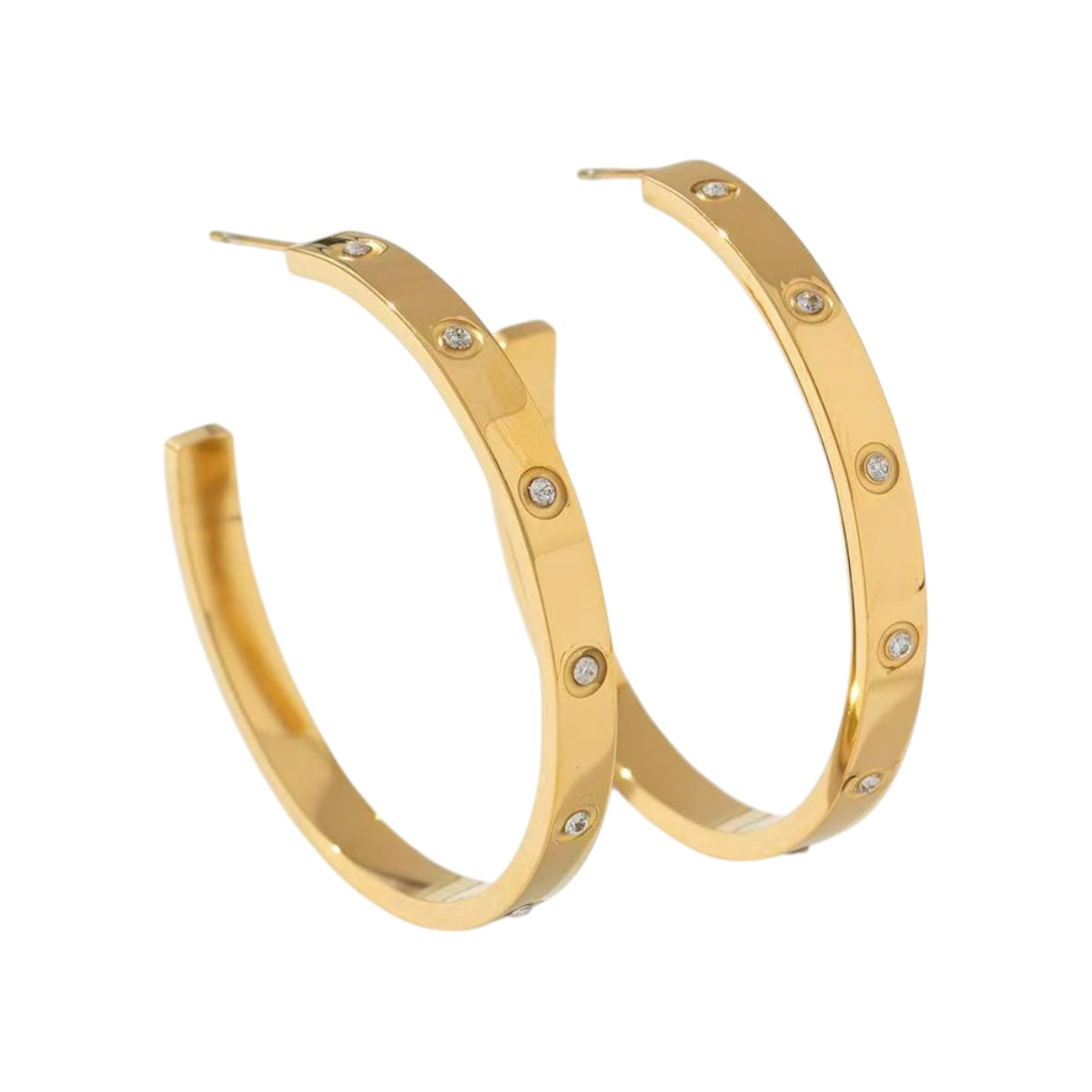 Glass hoops earrings