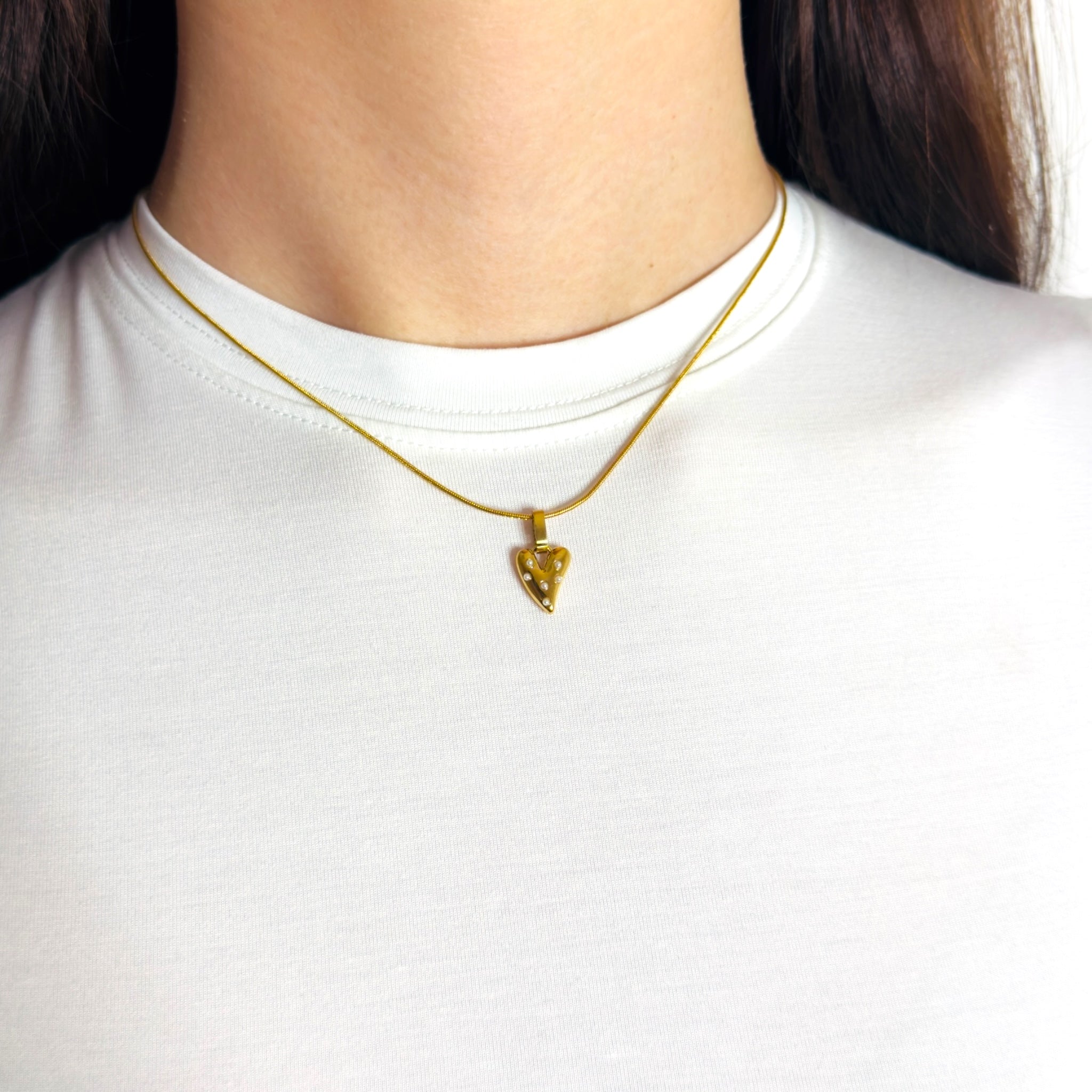 Mini parel met hart ketting