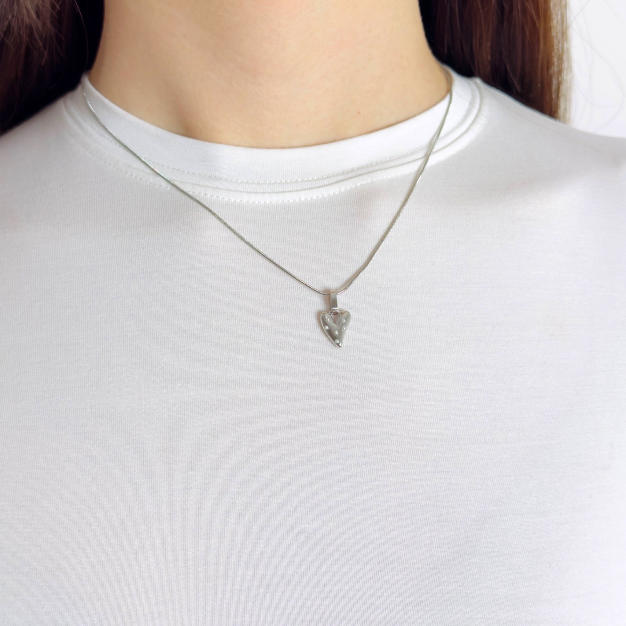 Mini parel met hart ketting