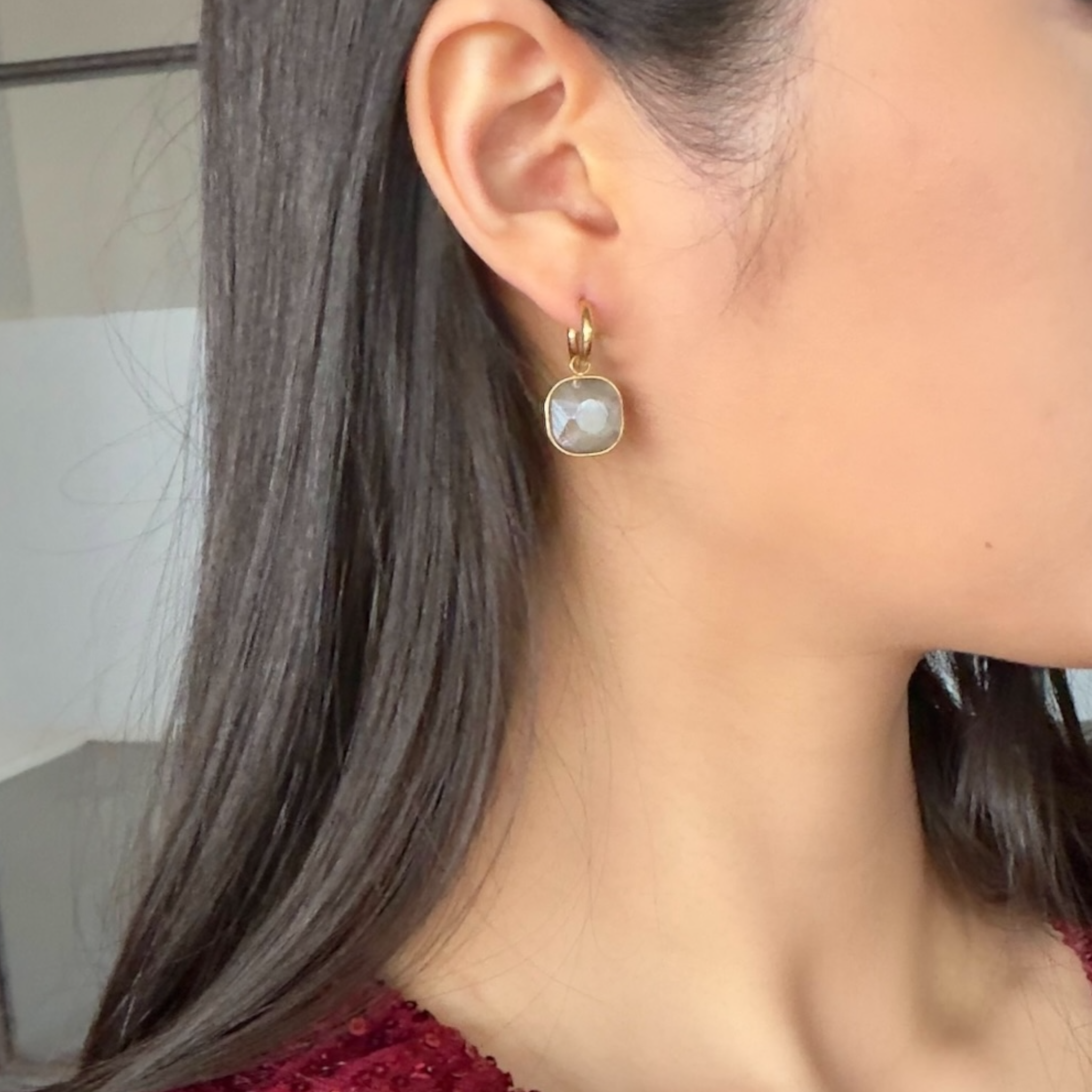 Fall stone dangle earrings