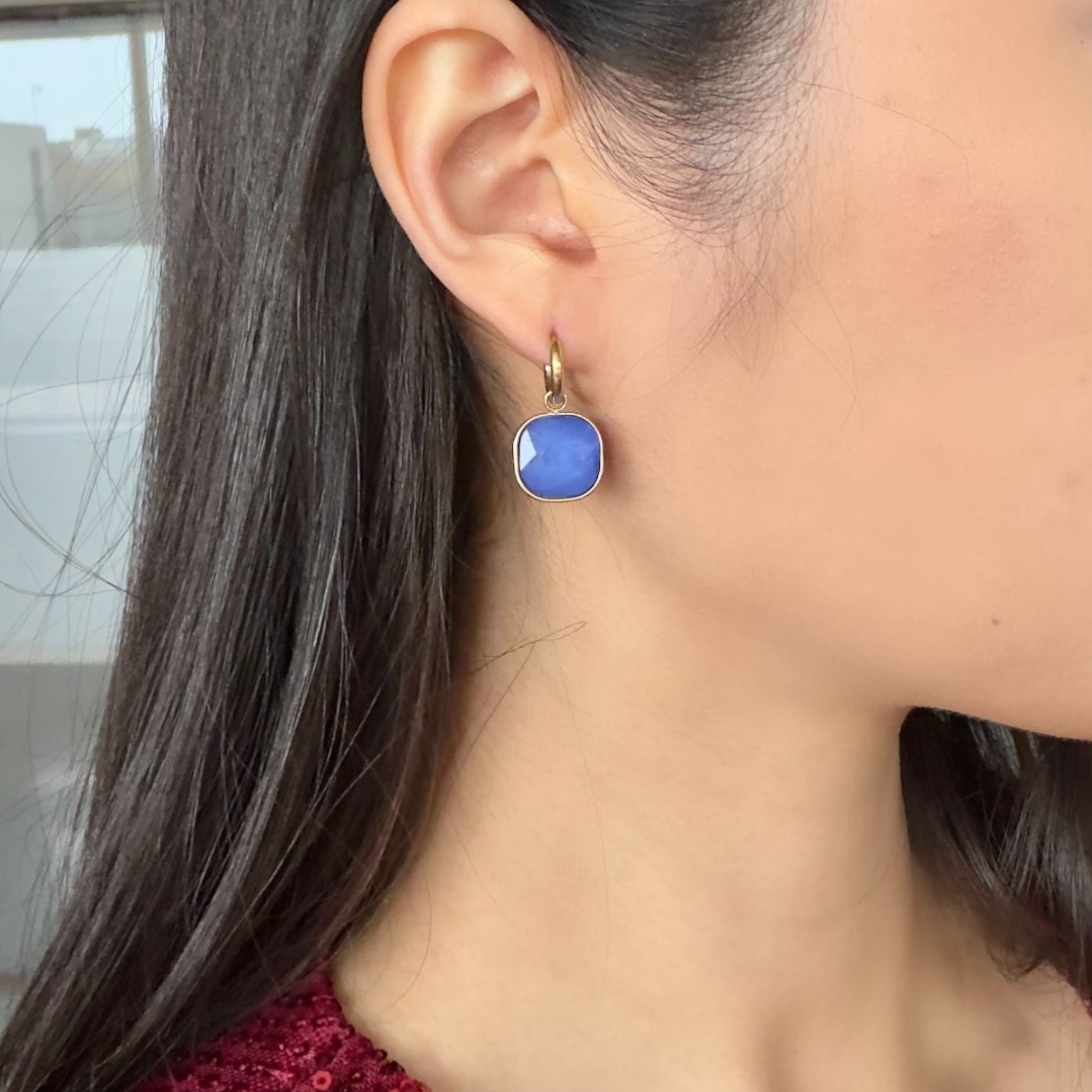 Fall stone dangle earrings
