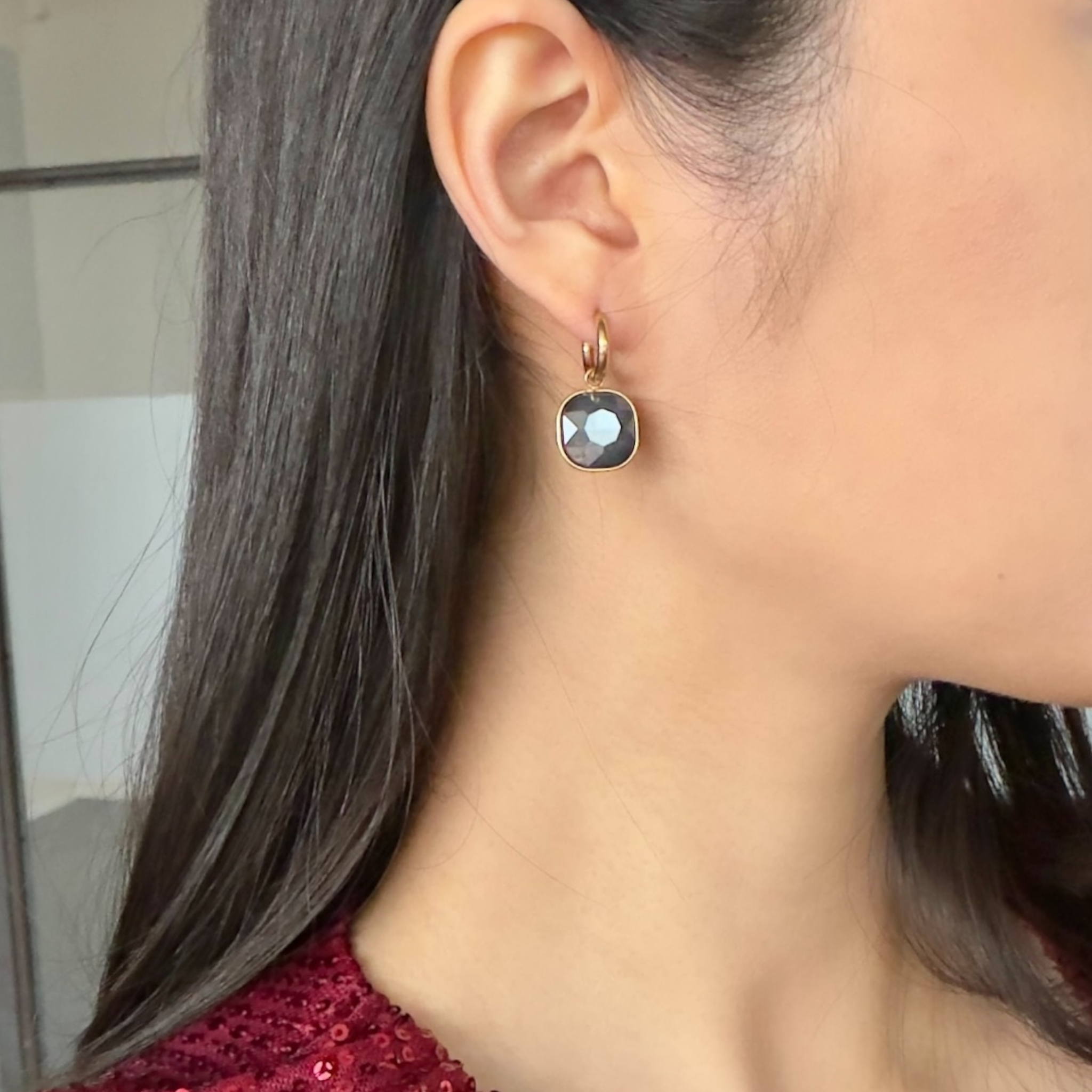 Fall stone dangle earrings