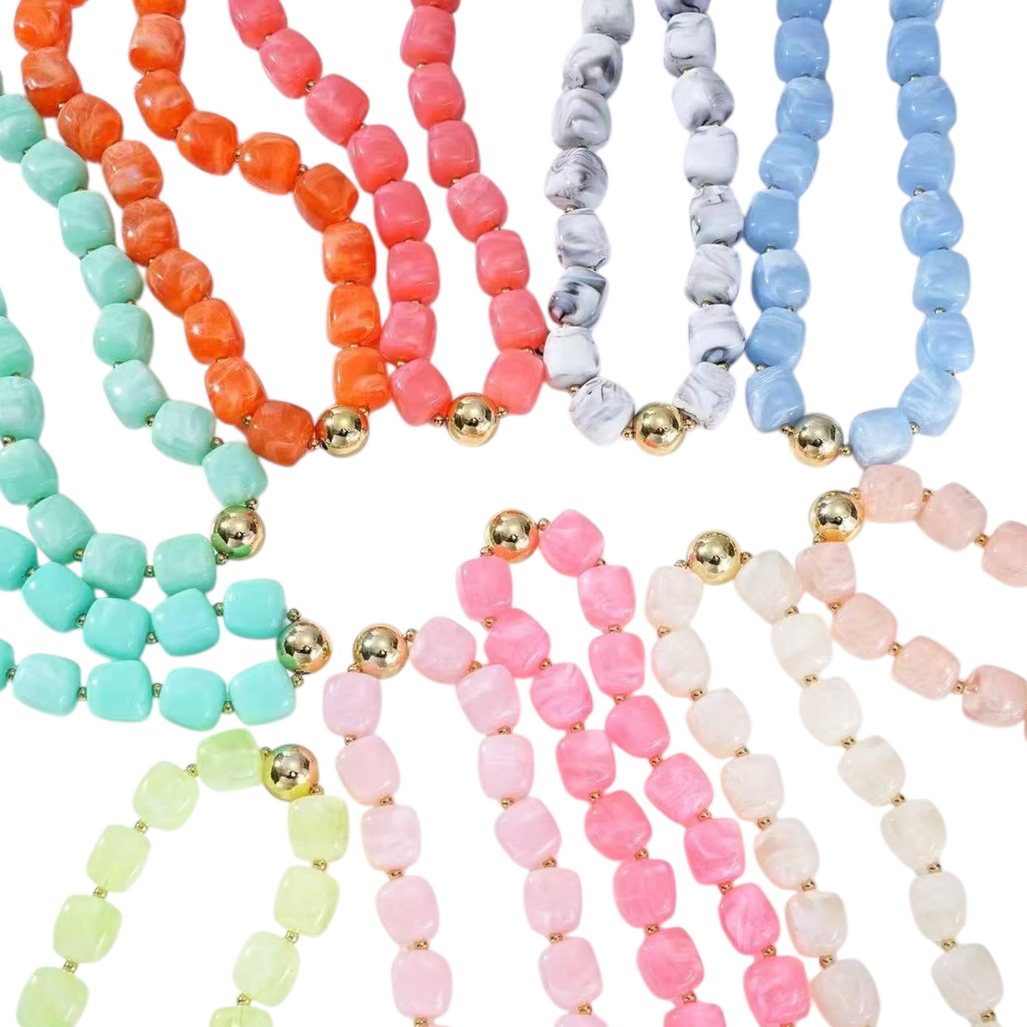 Spring Square beads ketting
