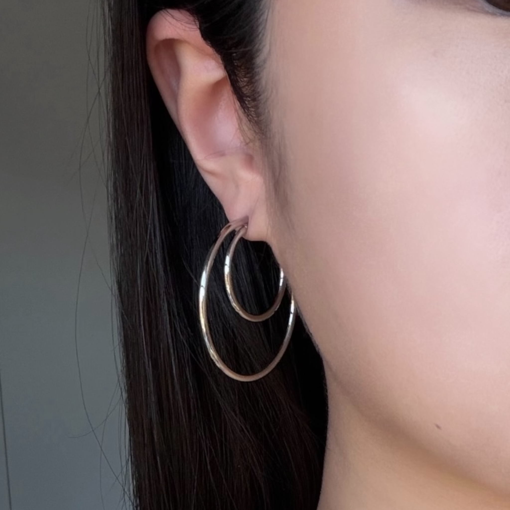 Double ring hoop earrings