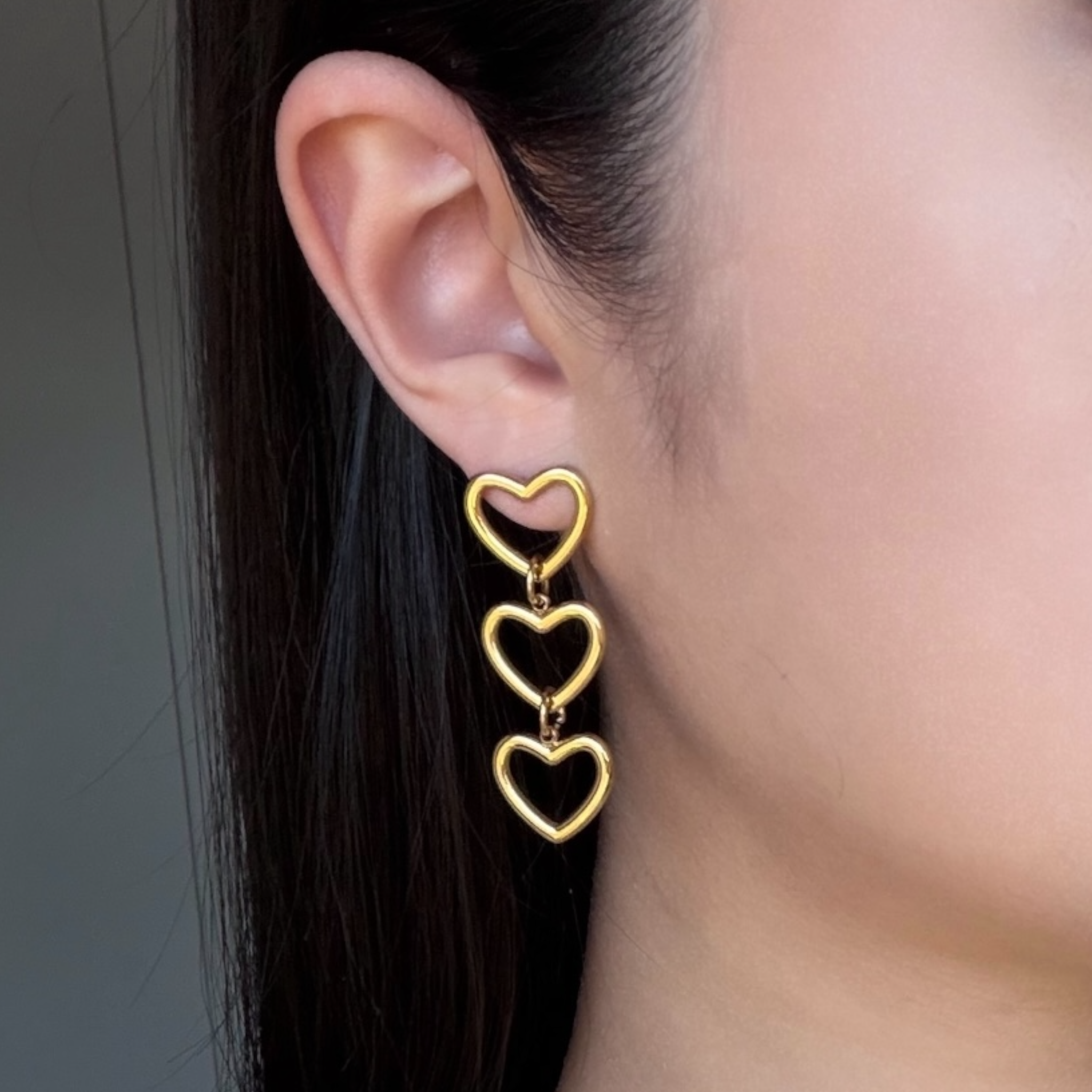 Trips hearts studs oorbellen