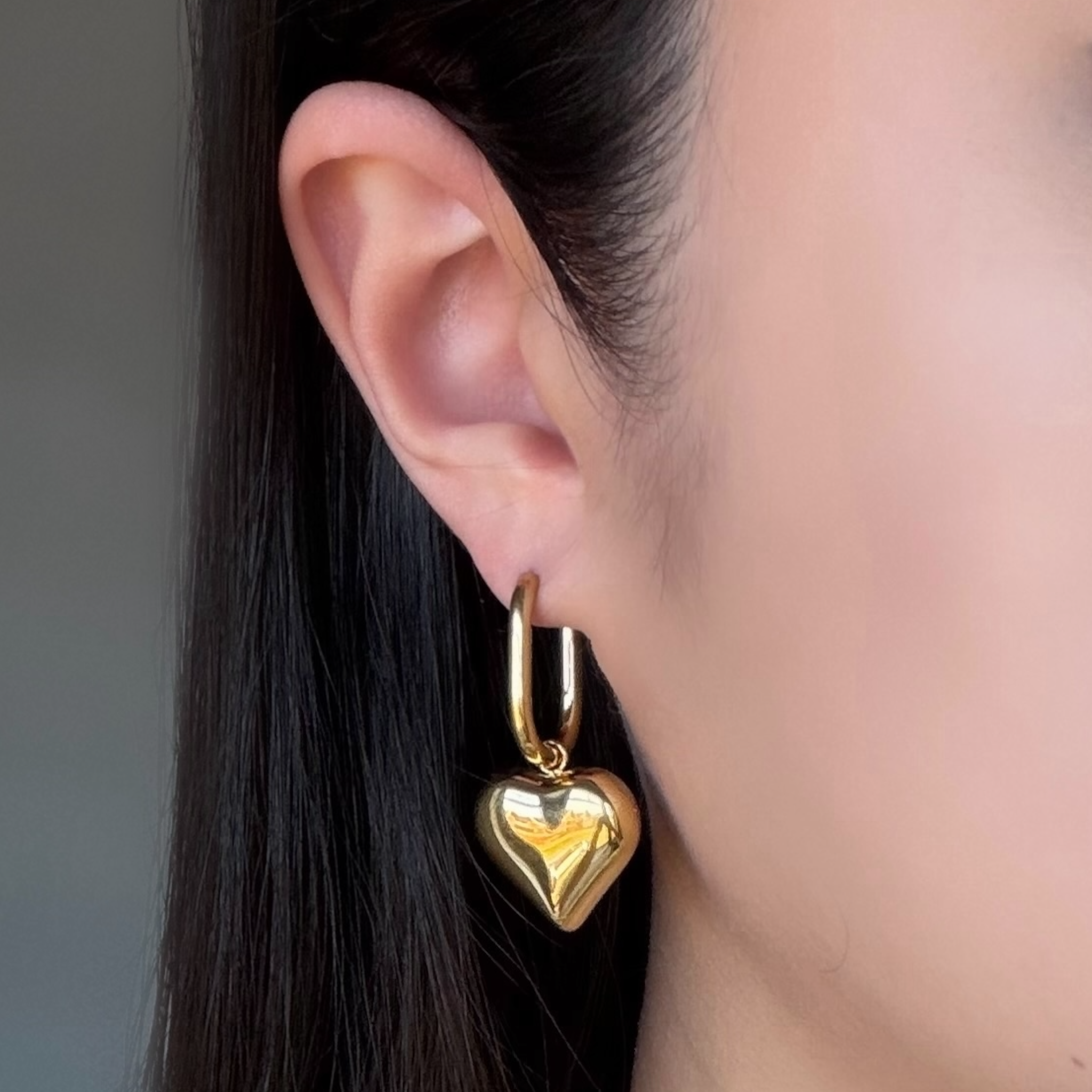 Heart dangle earrings