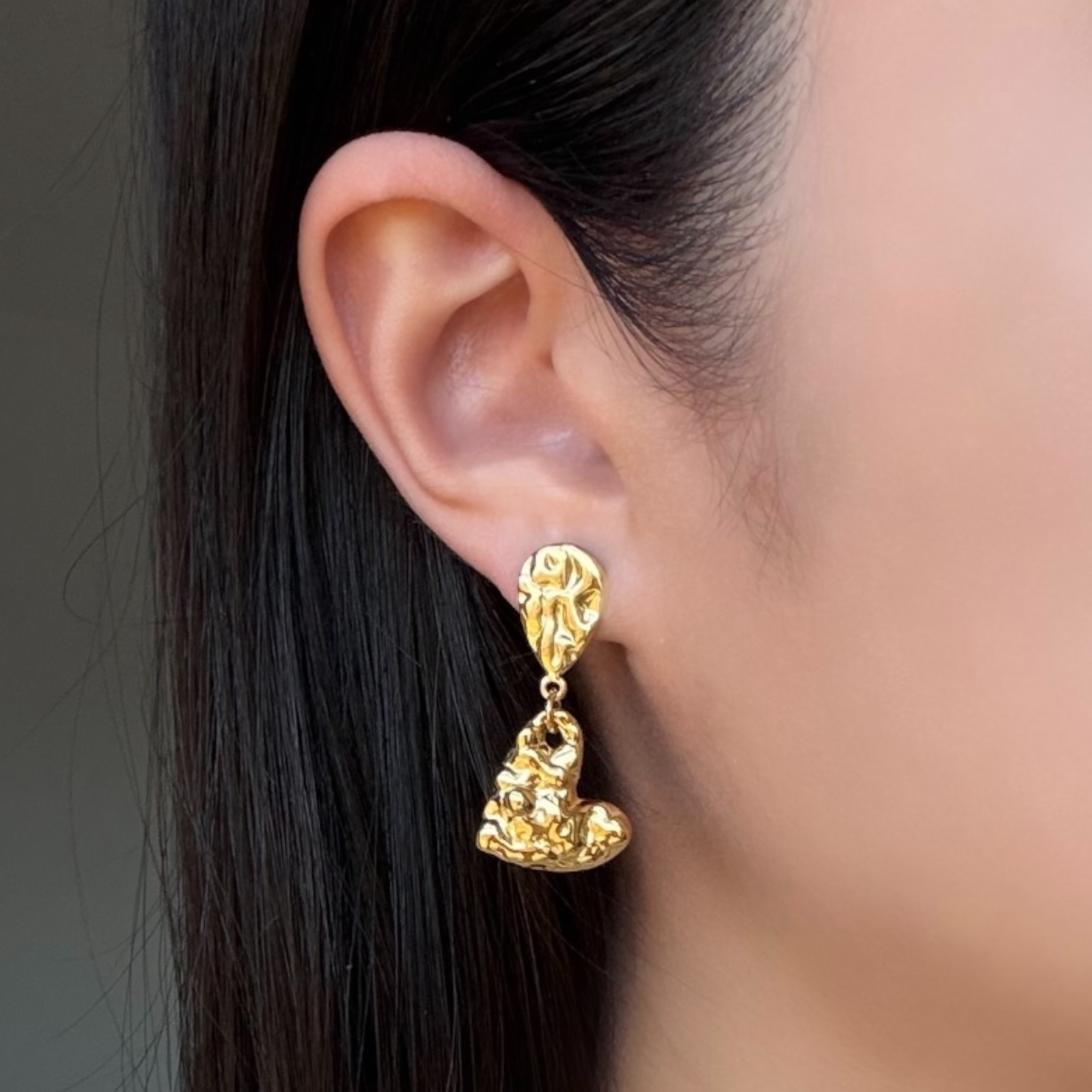 Spikey heart stud earrings