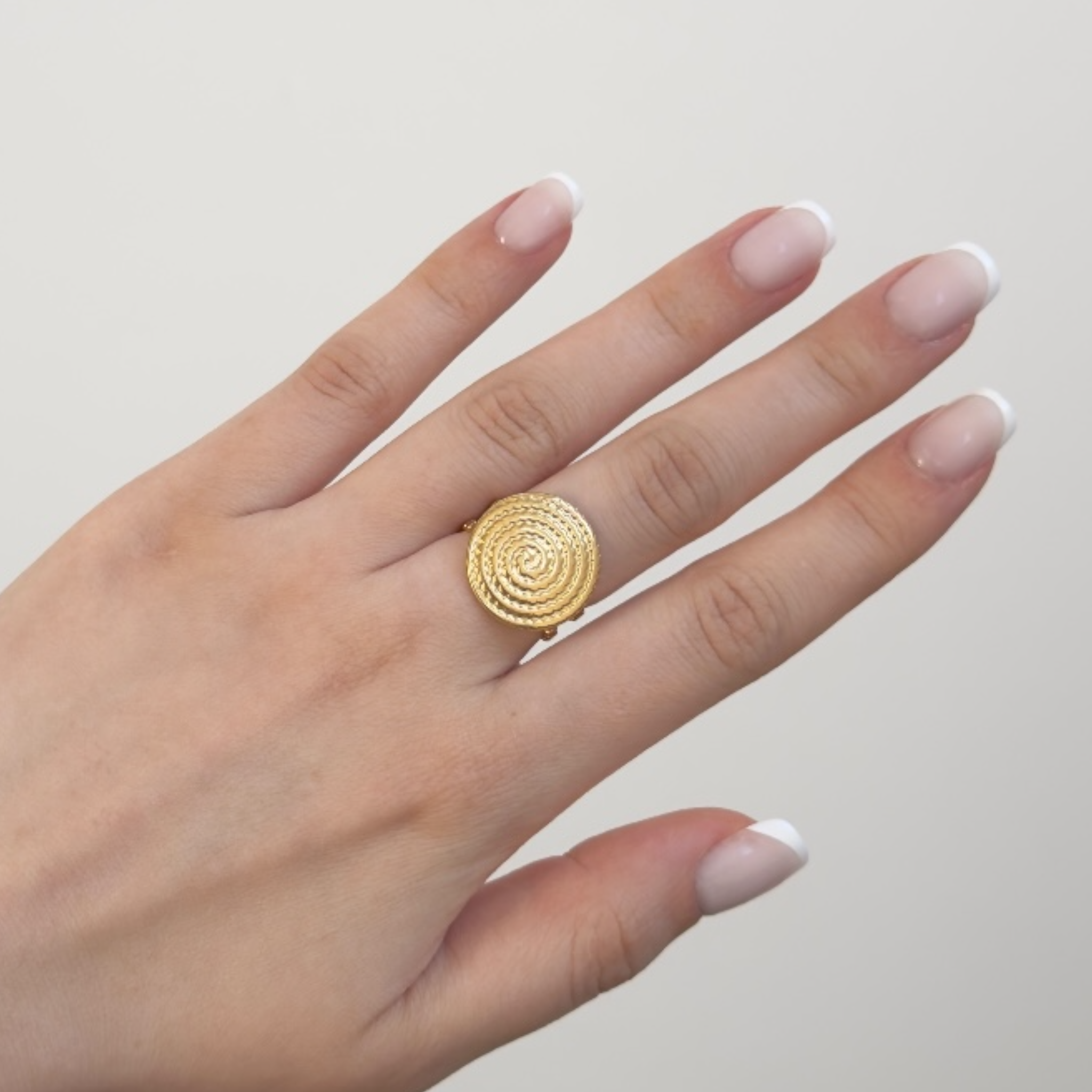 Statement spiral ring