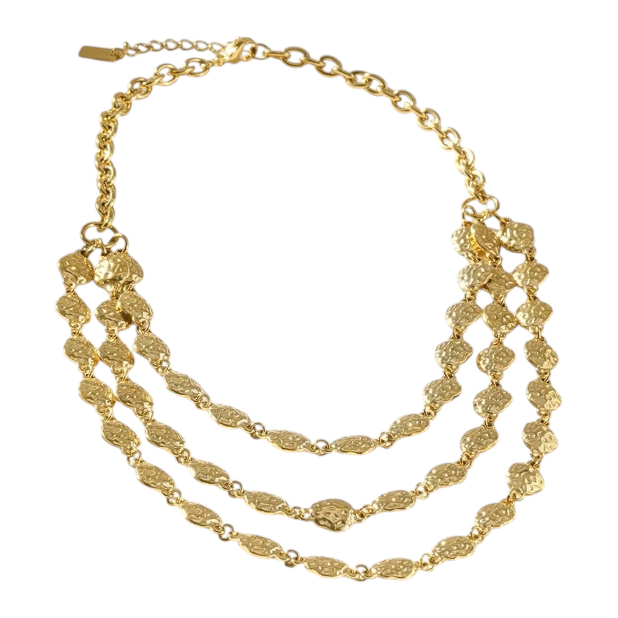Spiky triple layered statement necklace