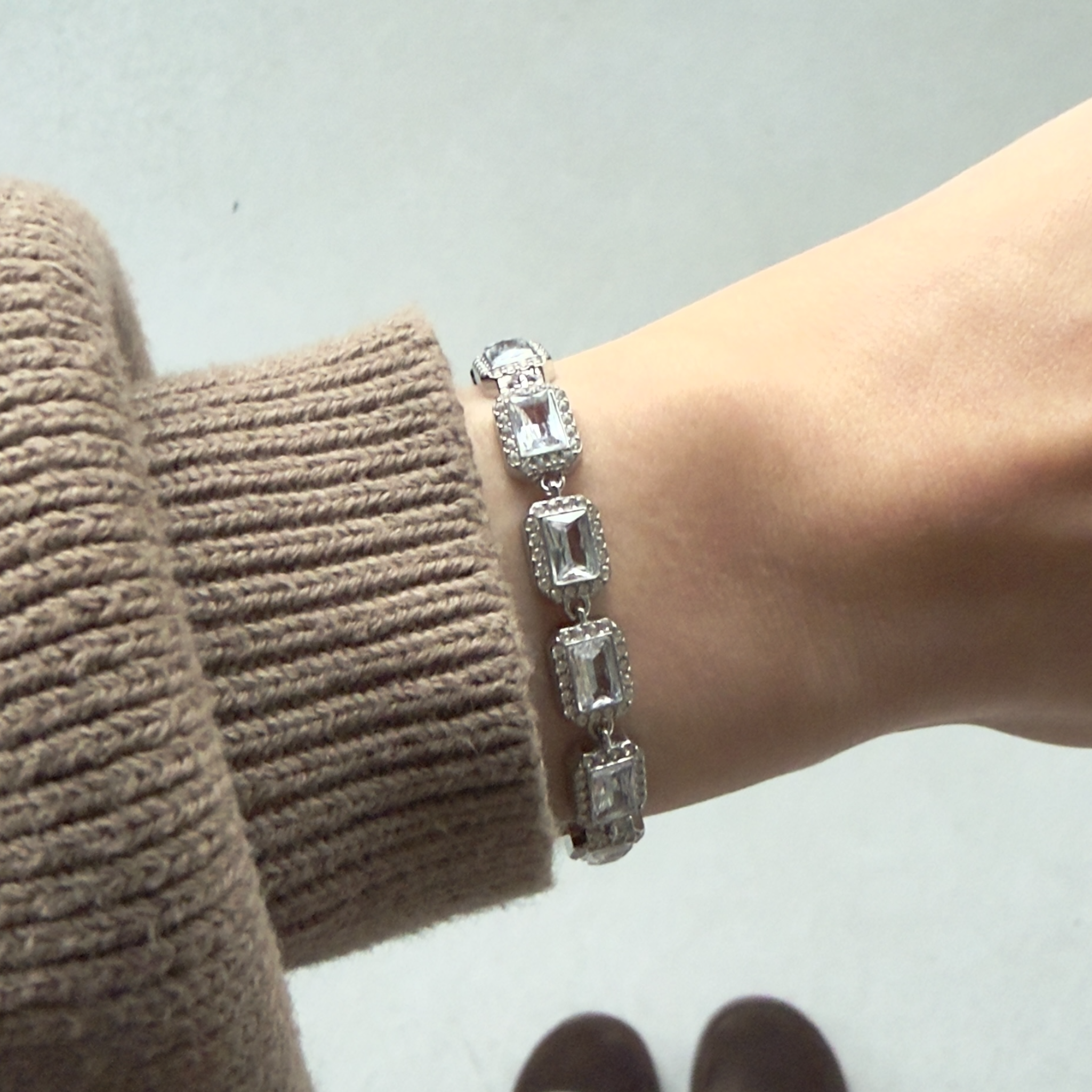 Strassy emerald armband