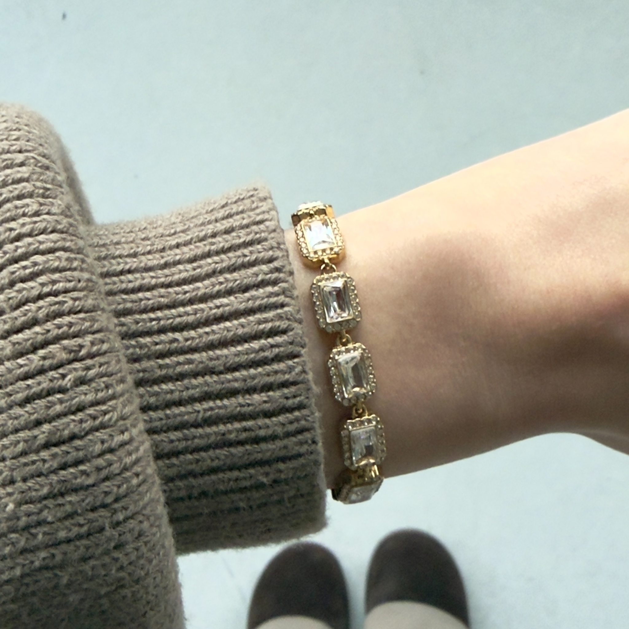 Strassy emerald armband