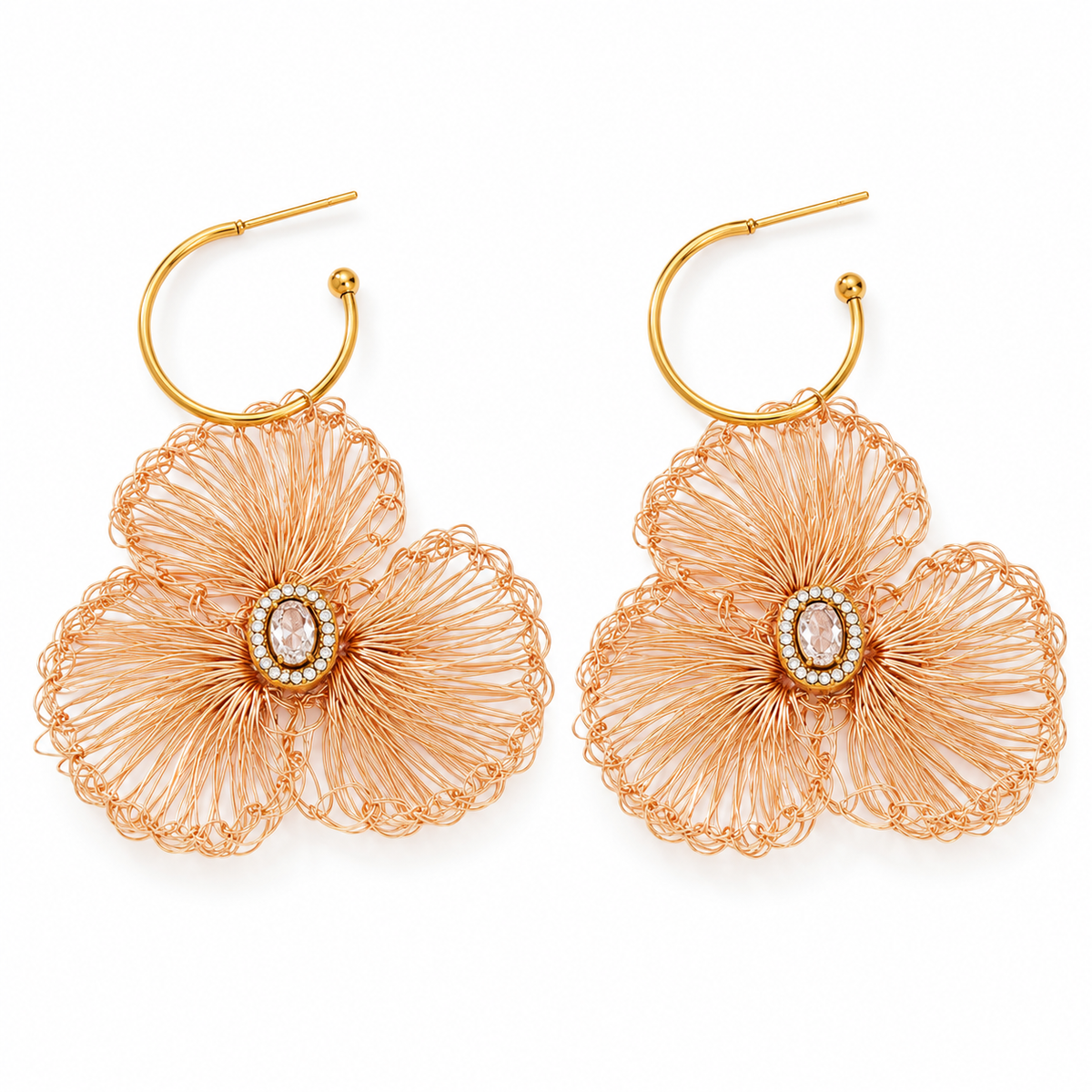 Floral statement oorbellen