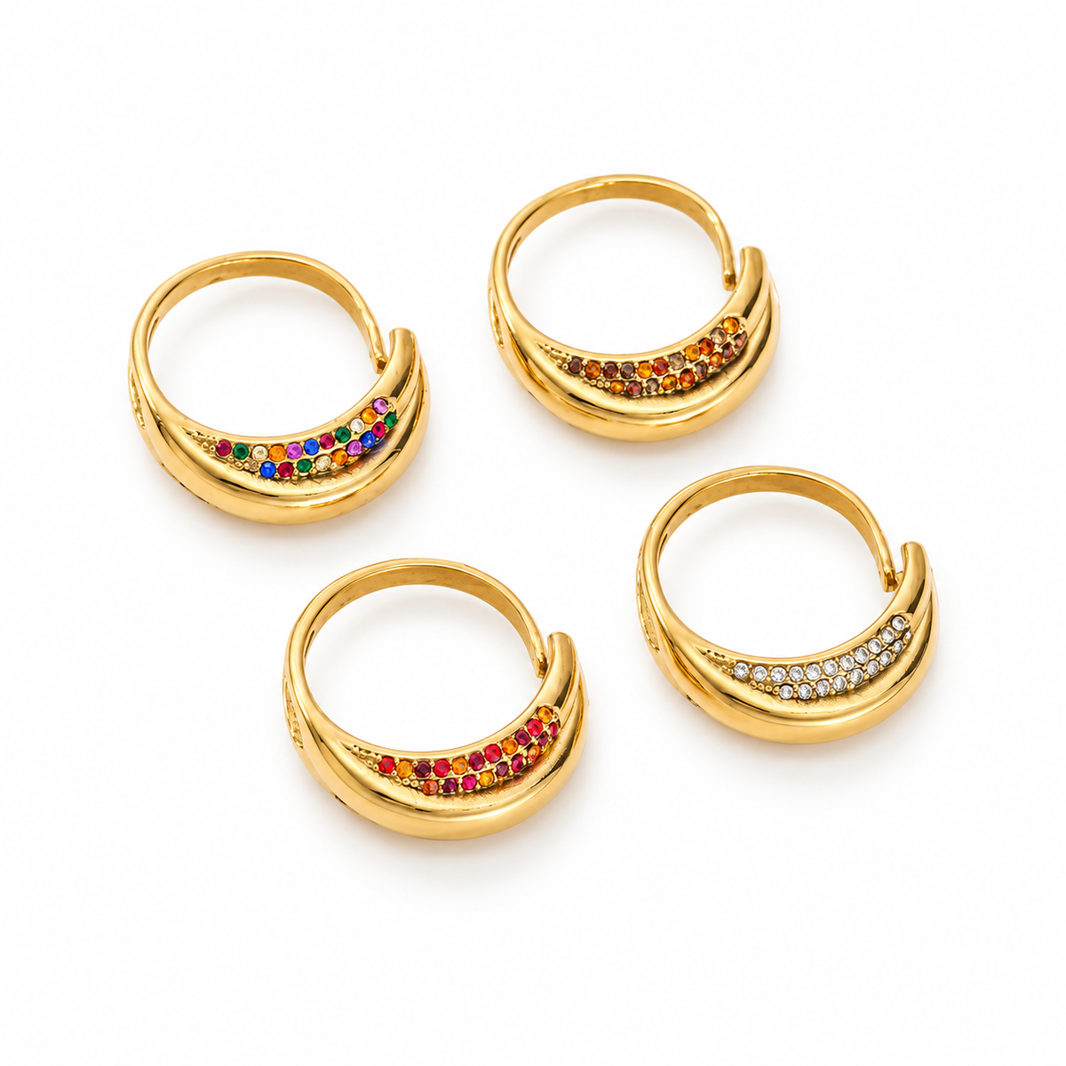 Twisted strass ring
