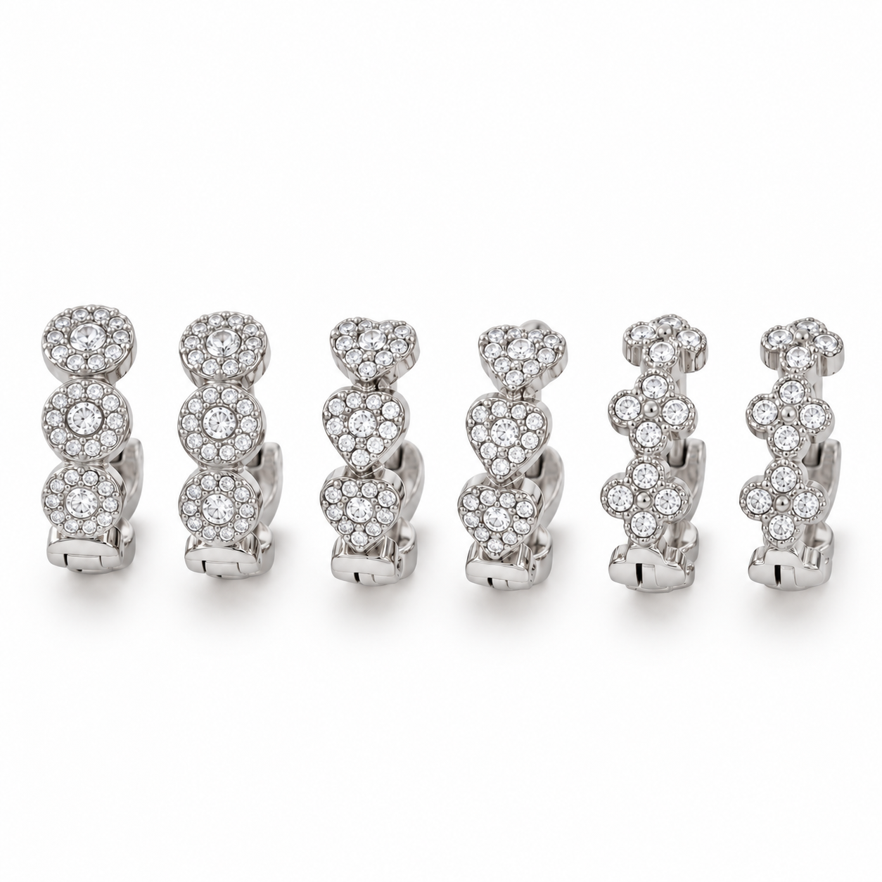 3 Set strass hoops oorbellen