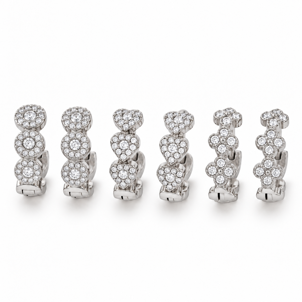 3 Set strass hoops oorbellen