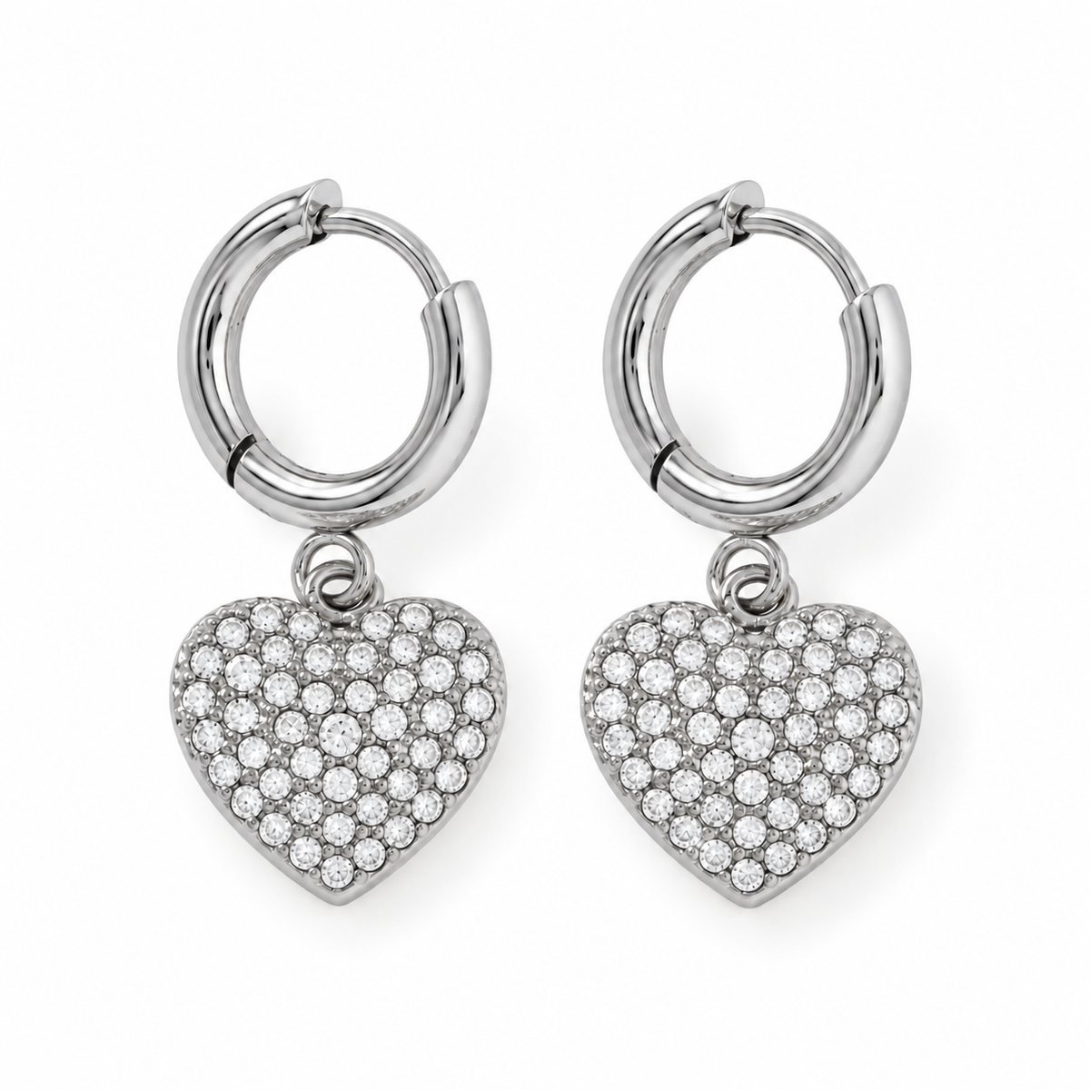 Strassy love hangers oorbellen