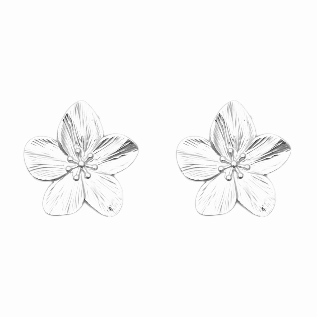 Bella bloem studs oorbellen Zilver SOFIZARE