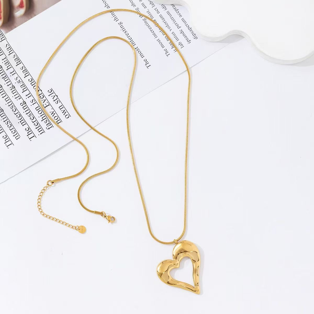 Open hearts lange ketting