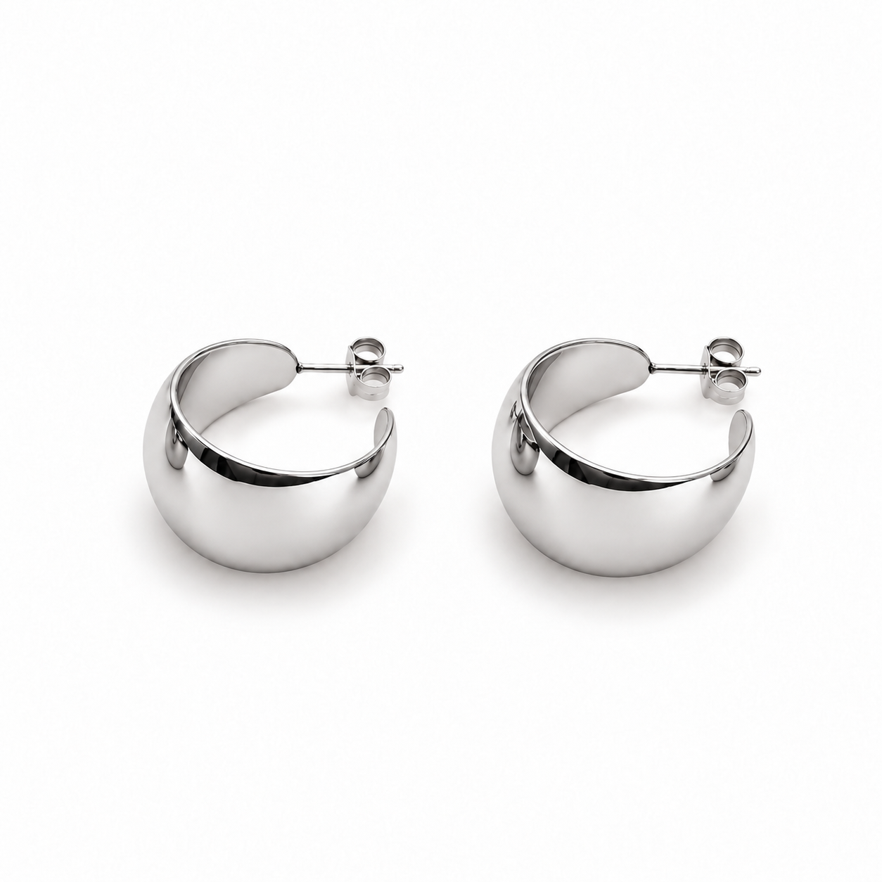 Chunky hoops oorbellen Zilver SOFIZARE