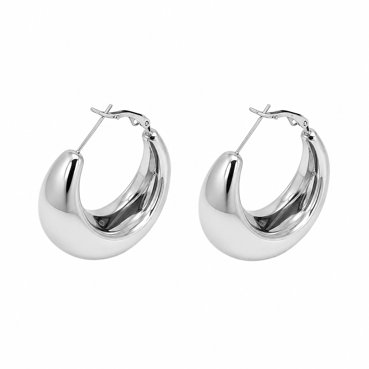 Chunky Hoops oorbellen Zilver SOFIZARE