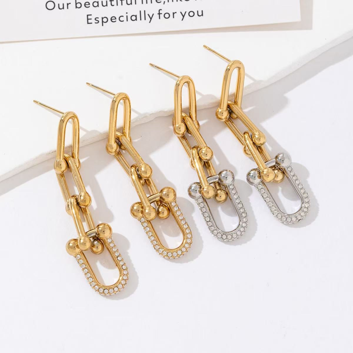 Closures strass oorbellen Goud SOFIZARE