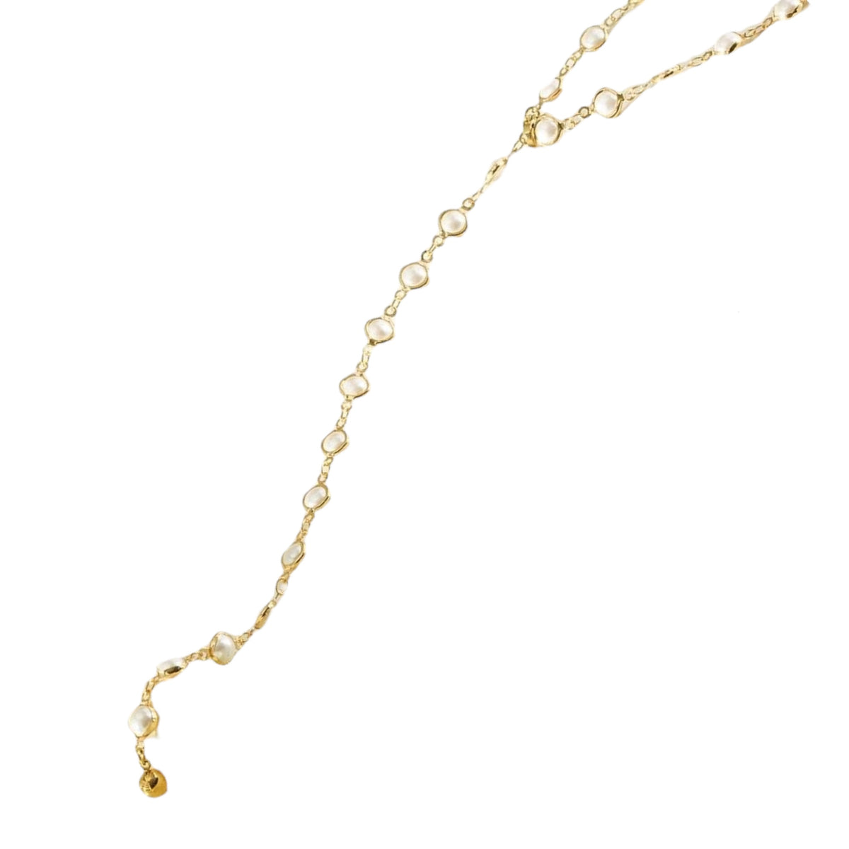 Dots pearl lange Y ketting Goud SOFIZARE