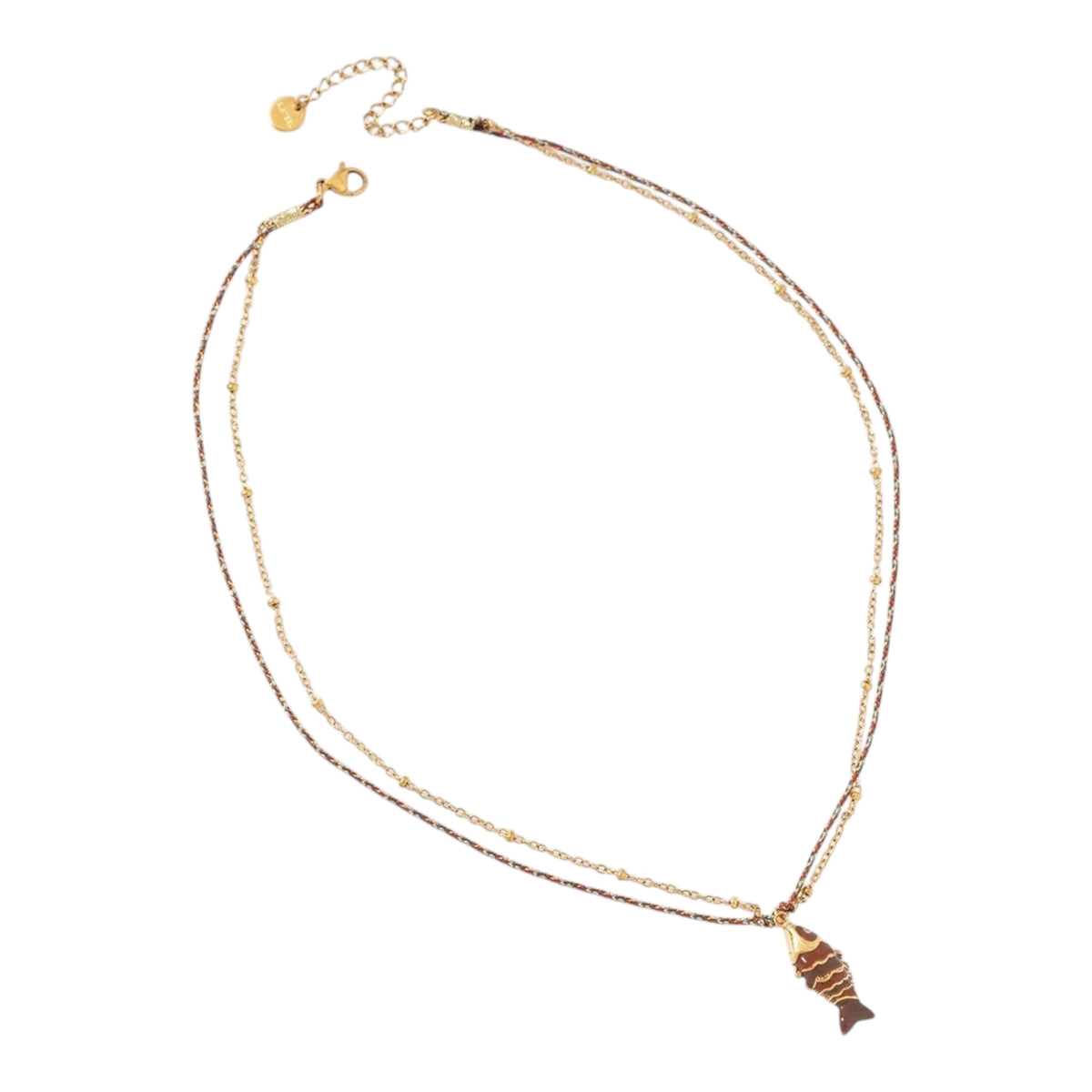 Double fish ketting Bruin SOFIZARE