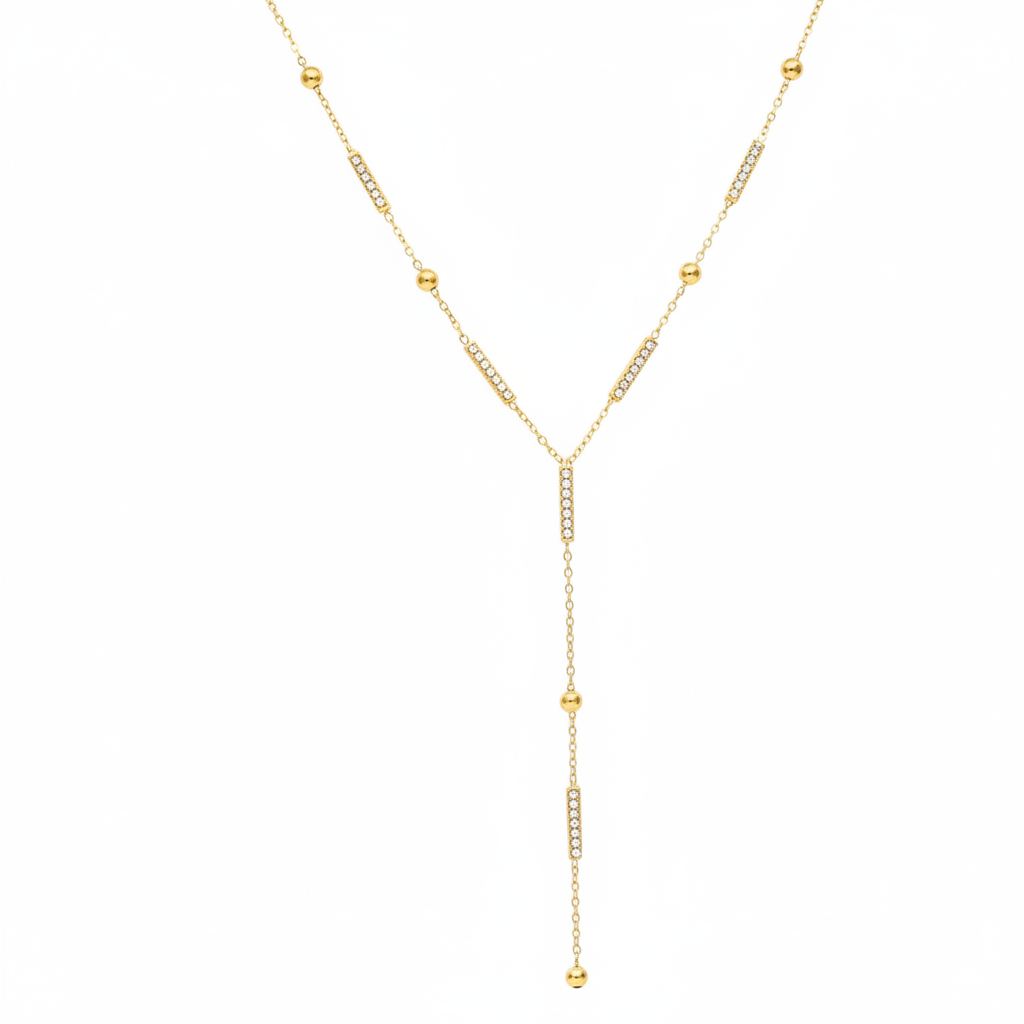Dress strass Y ketting - scherp