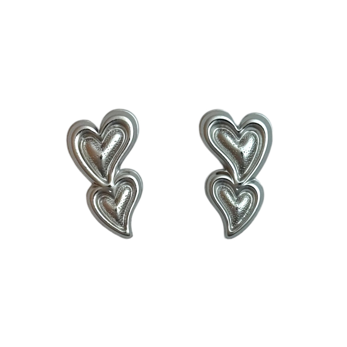 Dubbel love harten studs oorbellen Goud SOFIZARE