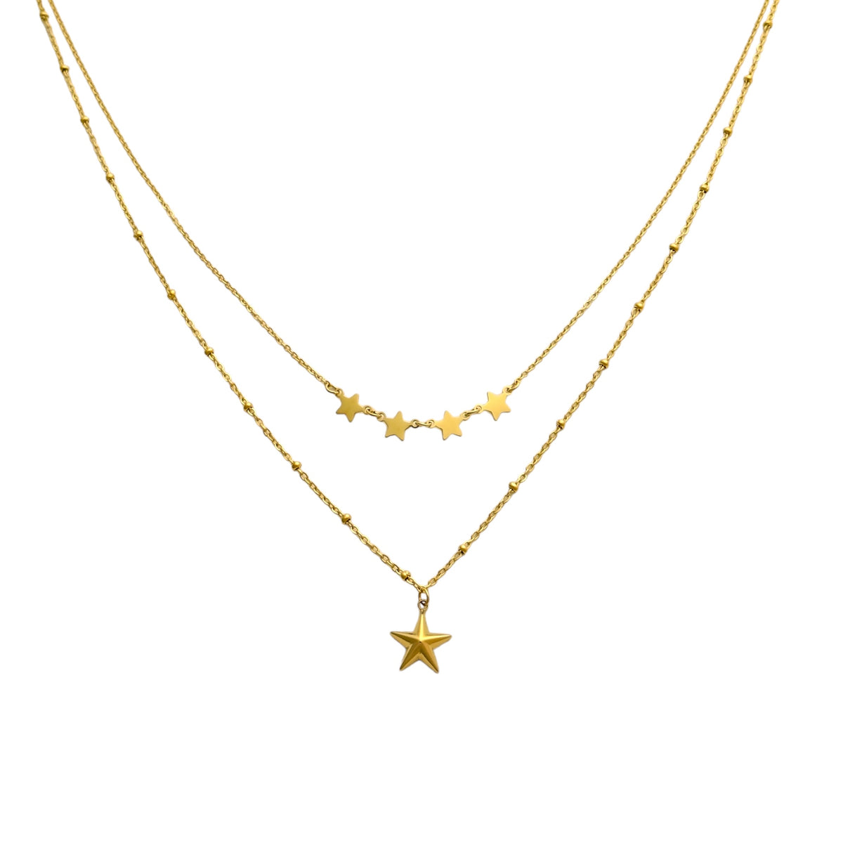 Dubbele ster ketting Goud SOFIZARE