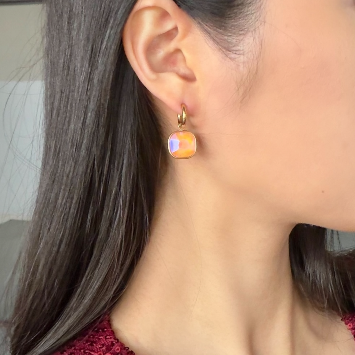 Fall stone hangers oorbellen Oranje SOFIZARE