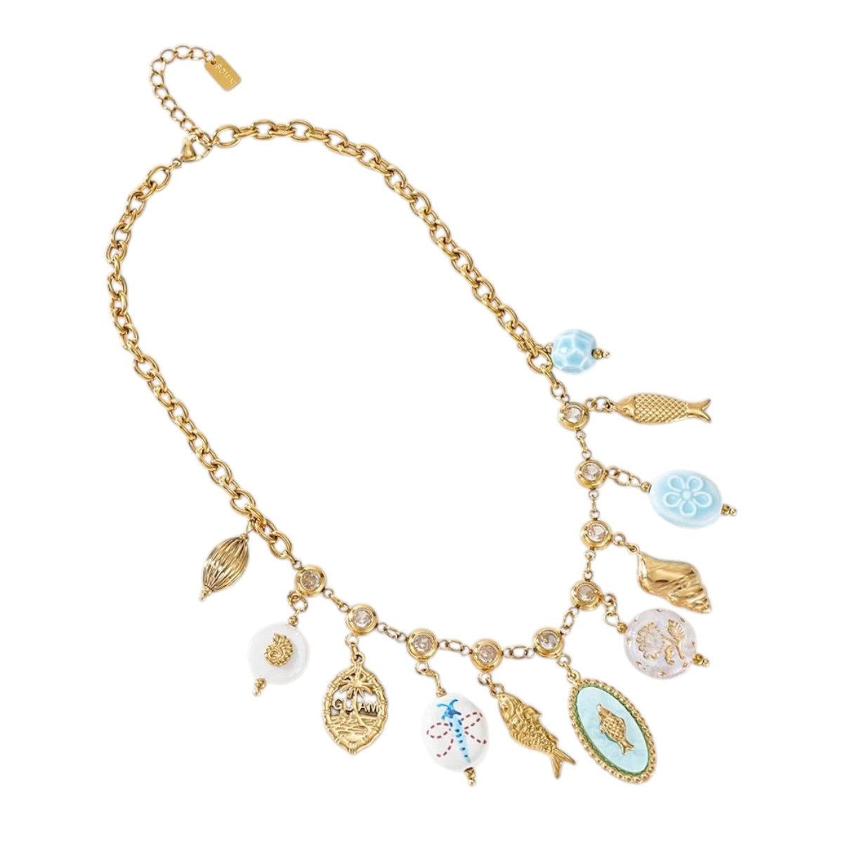 fish bedel ketting blauw
