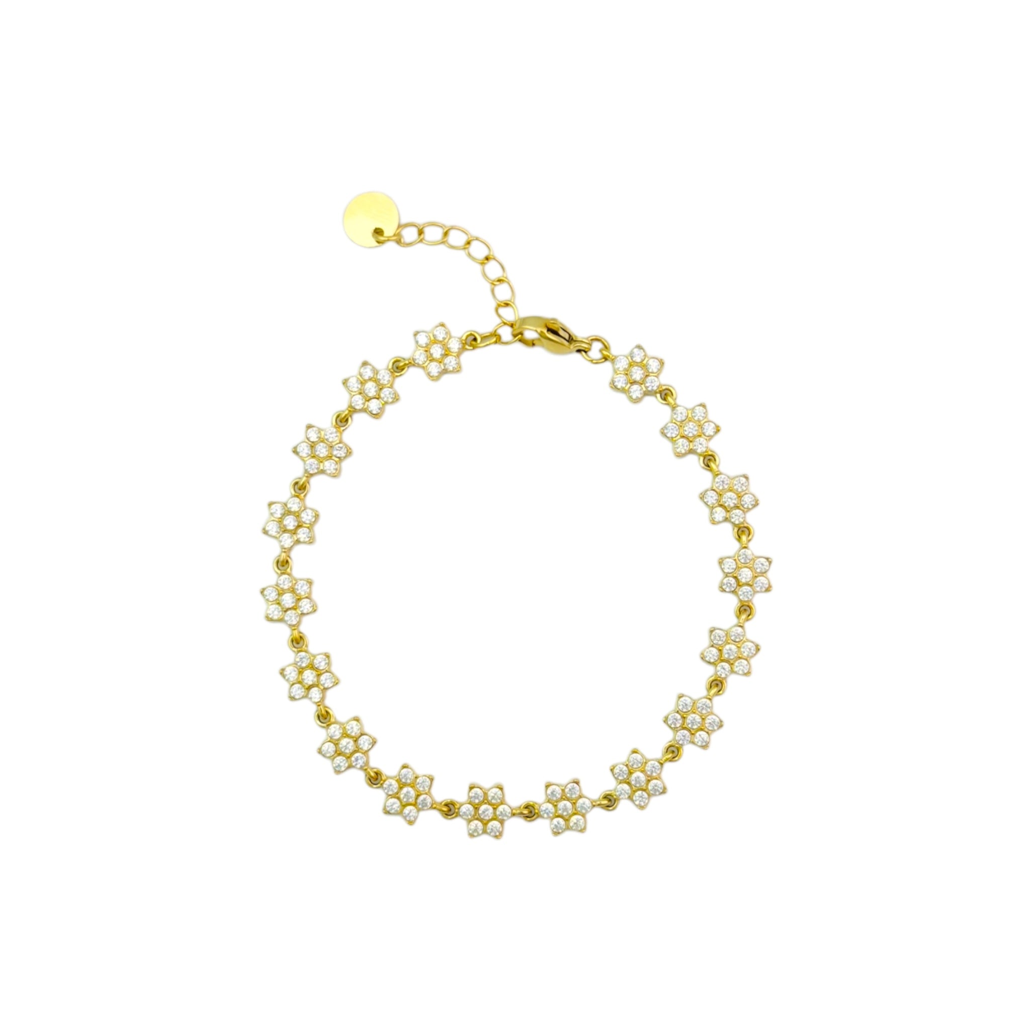 Flower strass armband Goud SOFIZARE