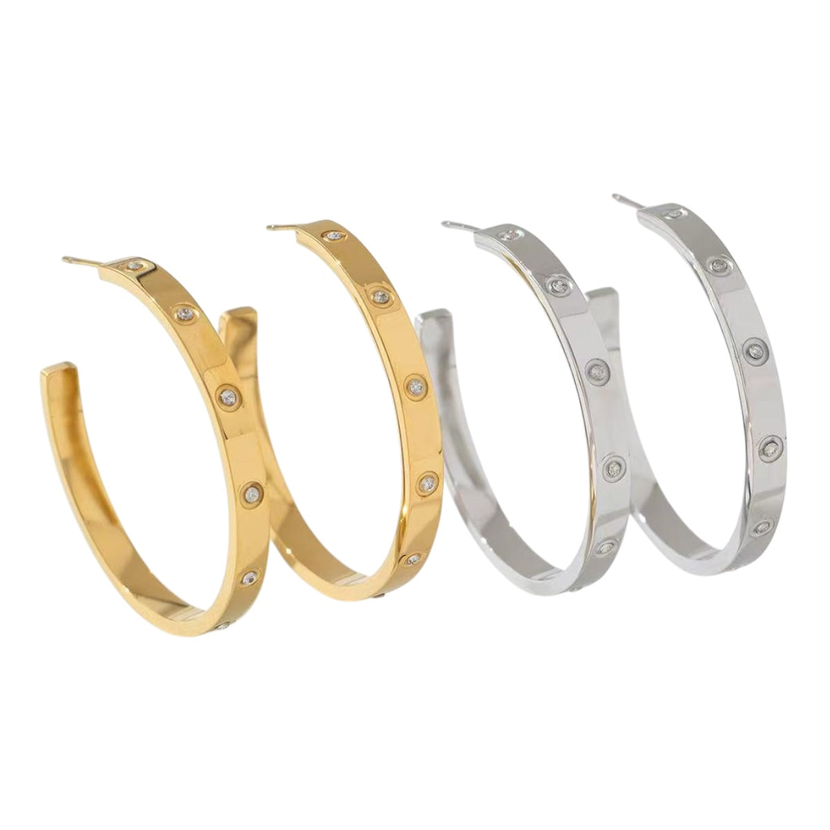 Glass hoops oorbellen Goud SOFIZARE
