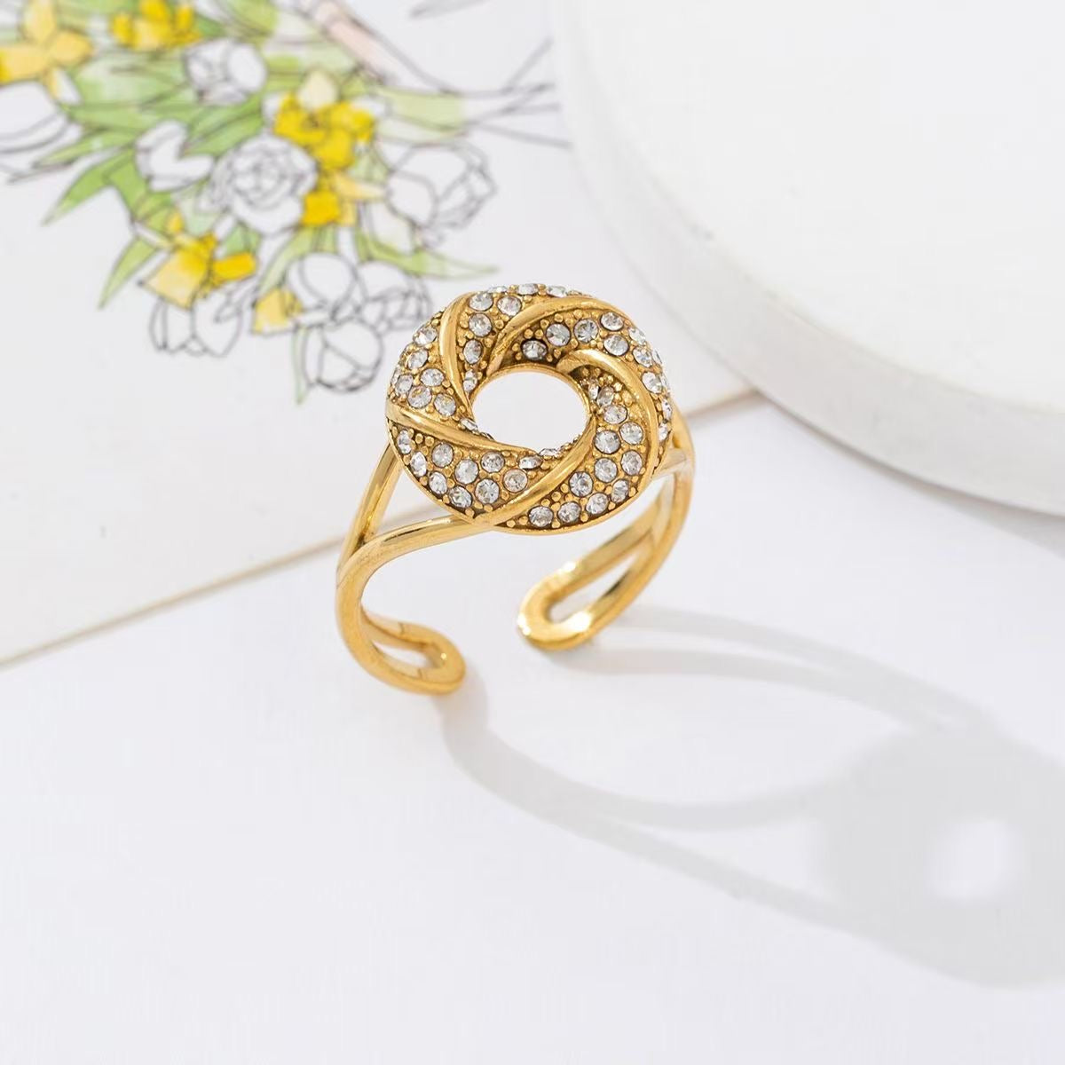 Glossy mini open ring Goud SOFIZARE