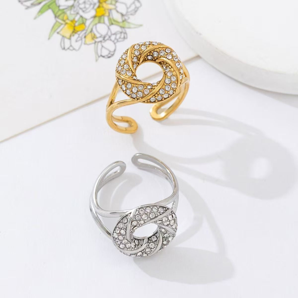 Glossy mini open ring Goud SOFIZARE