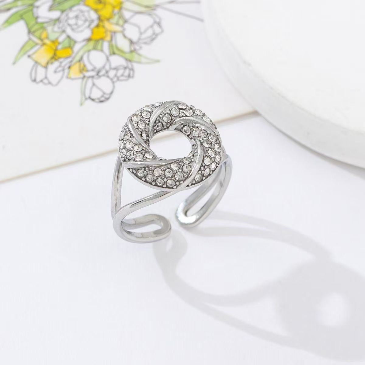 Glossy mini open ring Zilver SOFIZARE