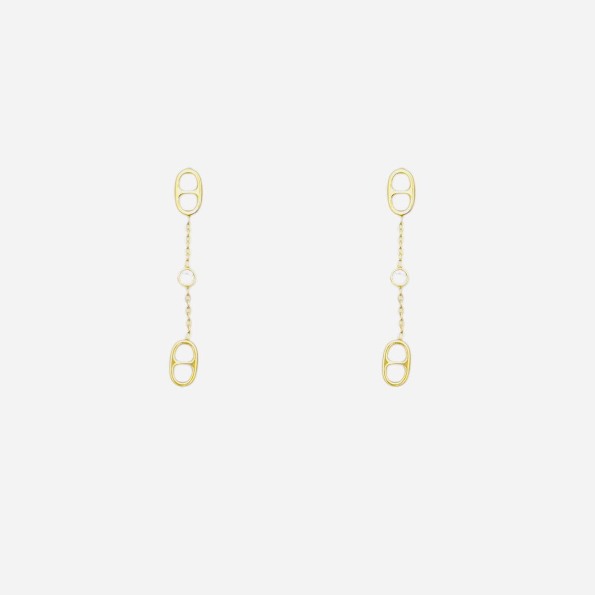 Hanging DD strass oorbellen Goud SOFIZARE