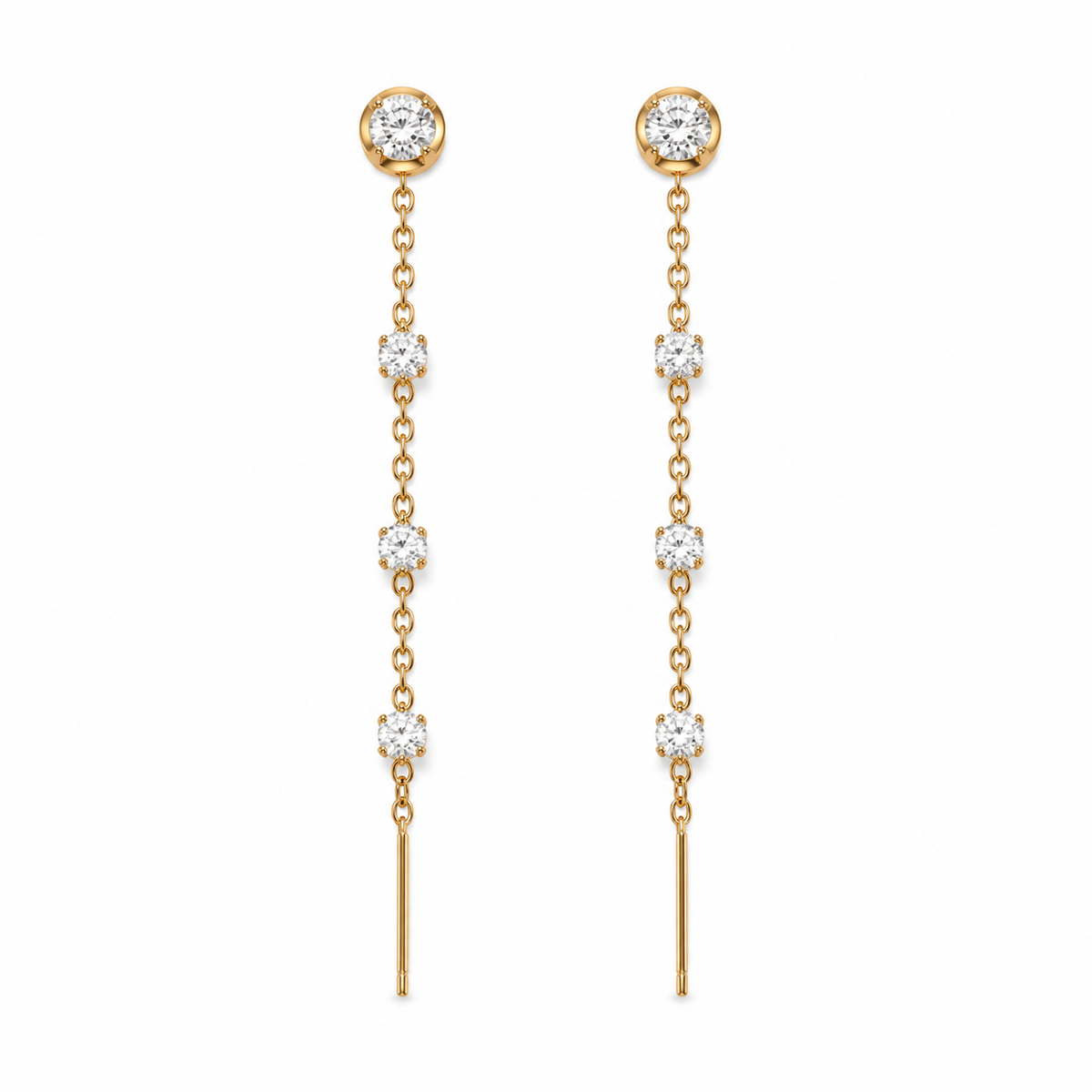 Hanging strass oorbellen Goud SOFIZARE