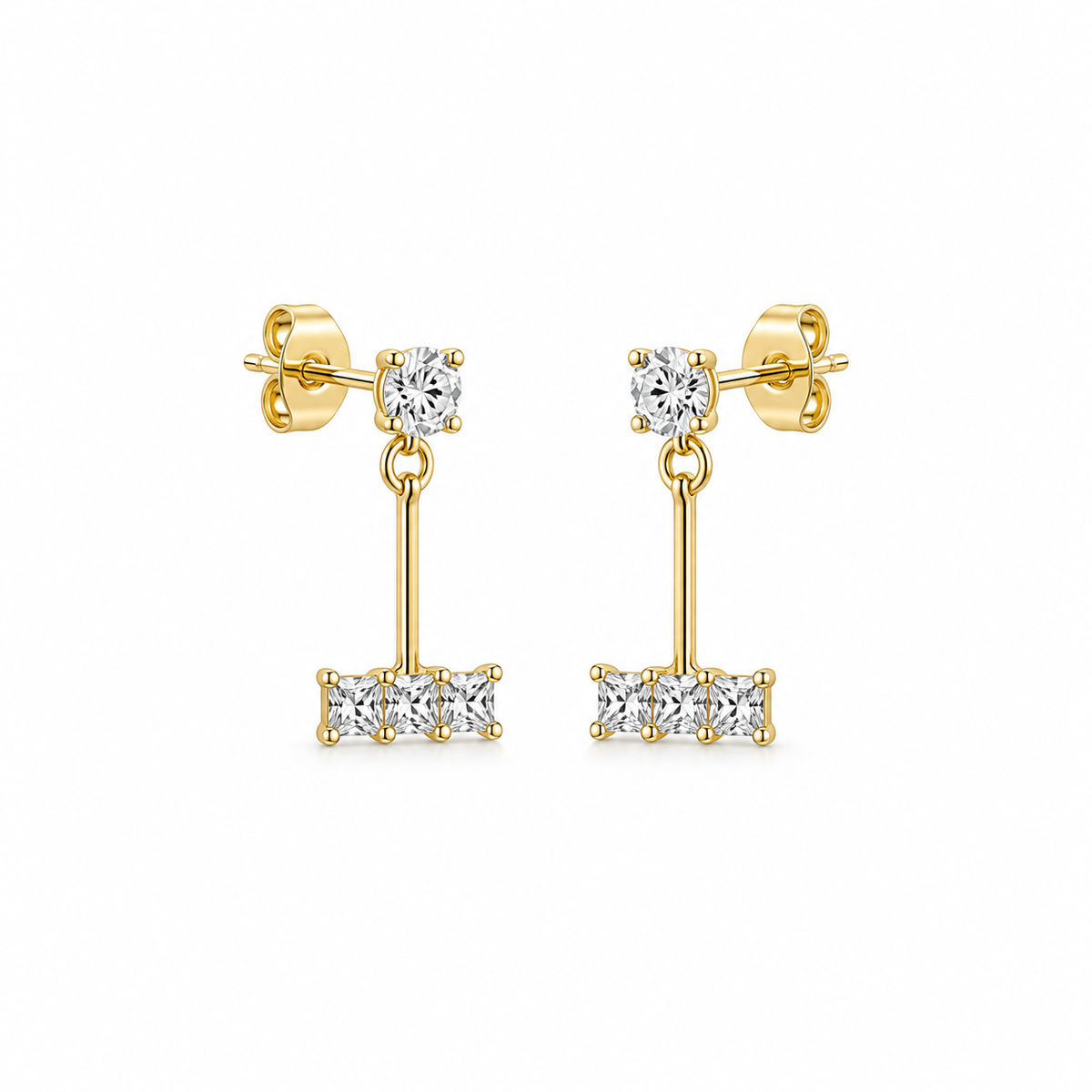 Hanging strass oorbellen Goud SOFIZARE