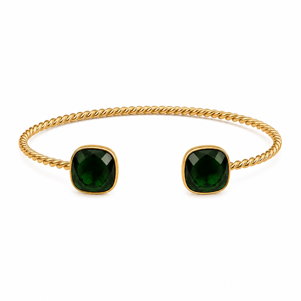 Happy stone bangle armband Donkergroen SOFIZARE