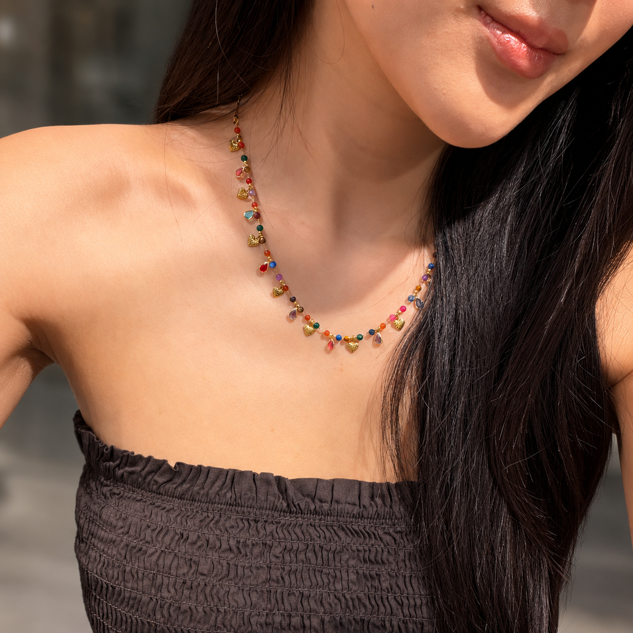 Happy heart beads ketting