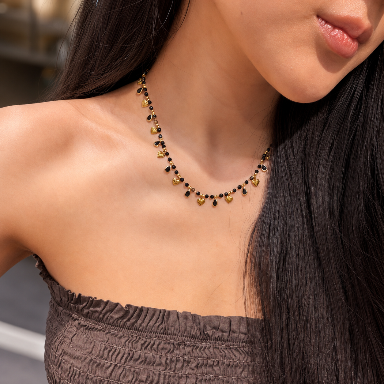 Happy heart beads ketting