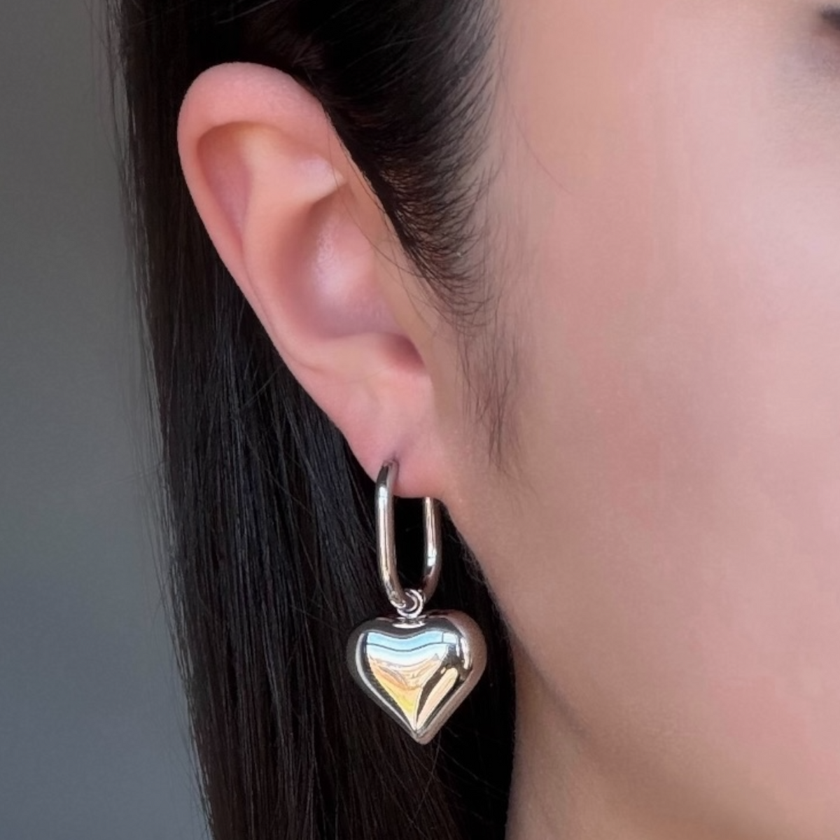 Heart hangers oorbellen Zilver SOFIZARE