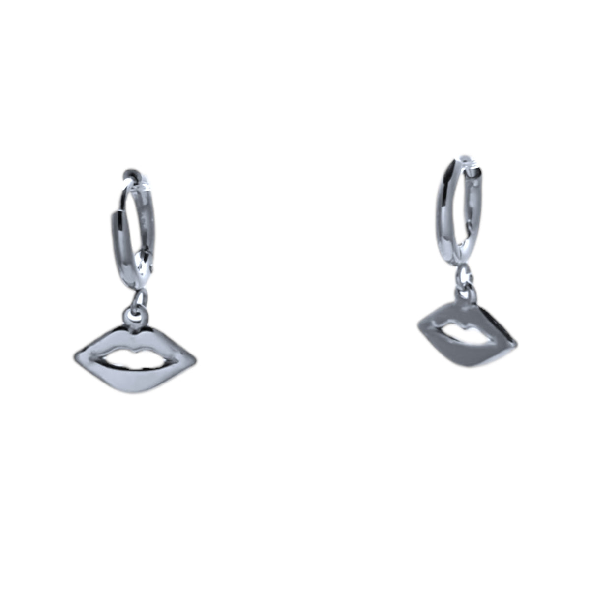 Heart shaped lips hangers oorbellen Zilver SOFIZARE
