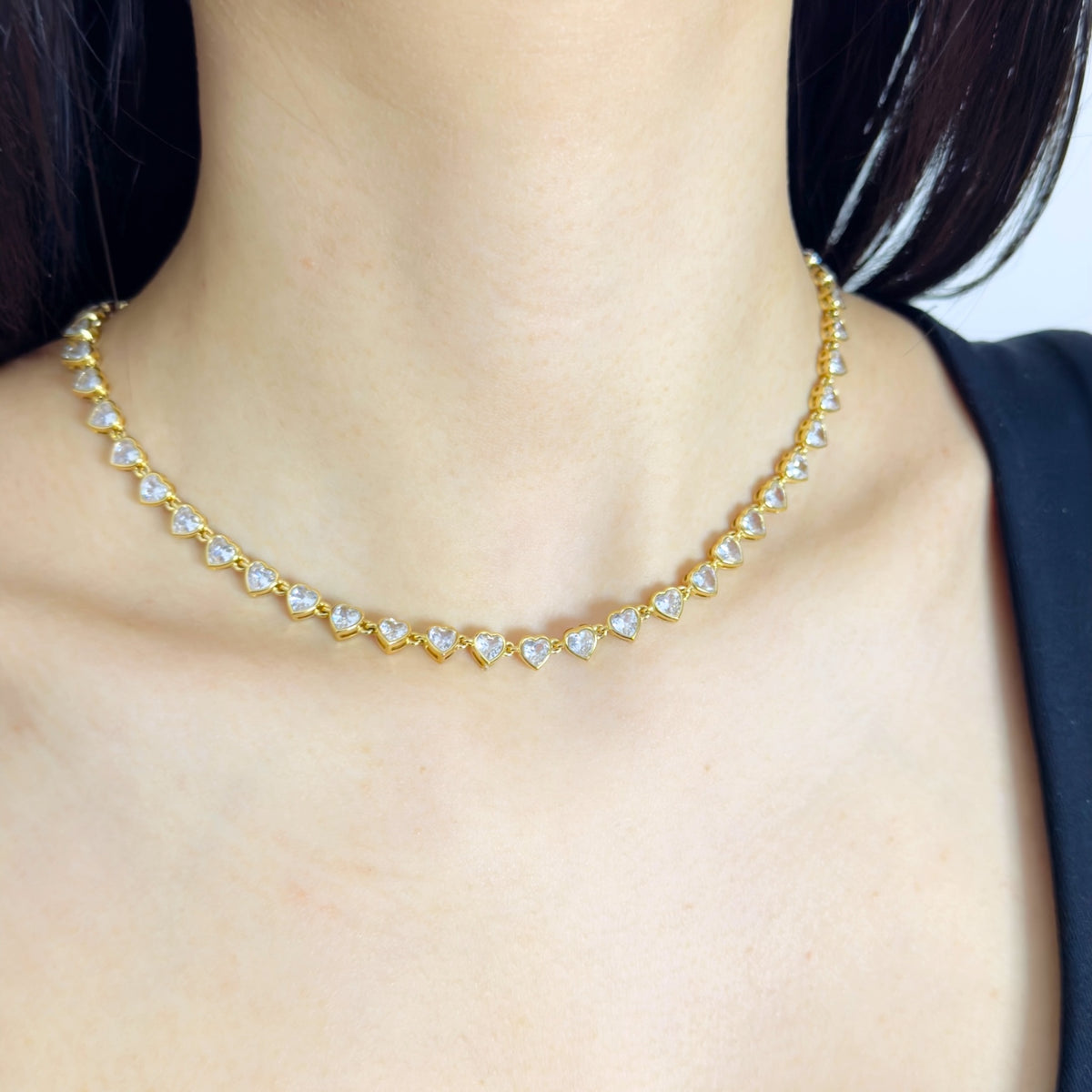 Heart strass ketting Goud SOFIZARE