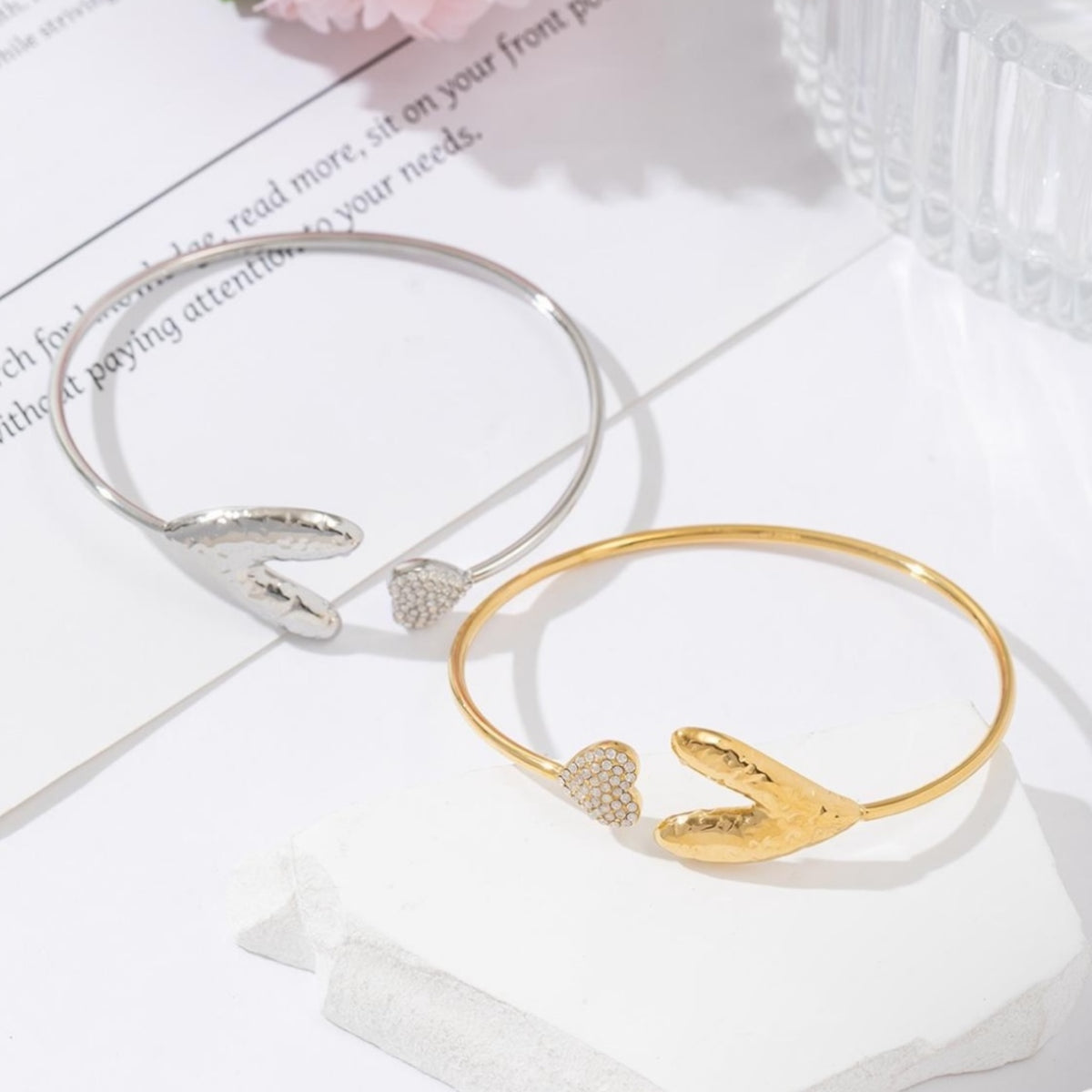 Hearts strass bangle Goud SOFIZARE