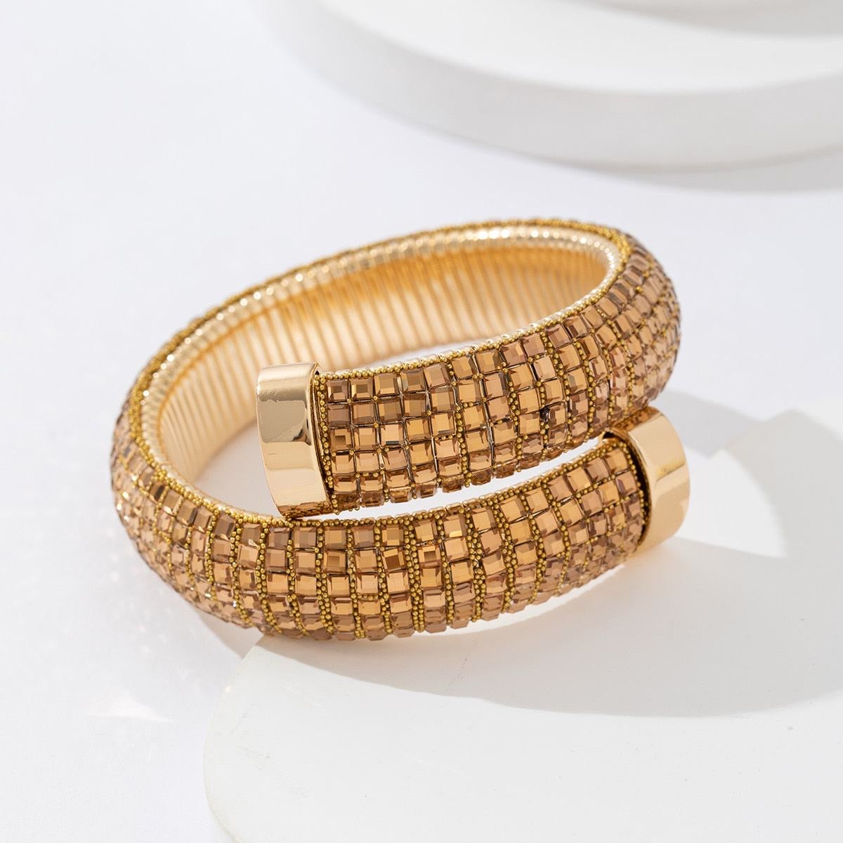 KOPER open strass armband Goud SOFIZARE